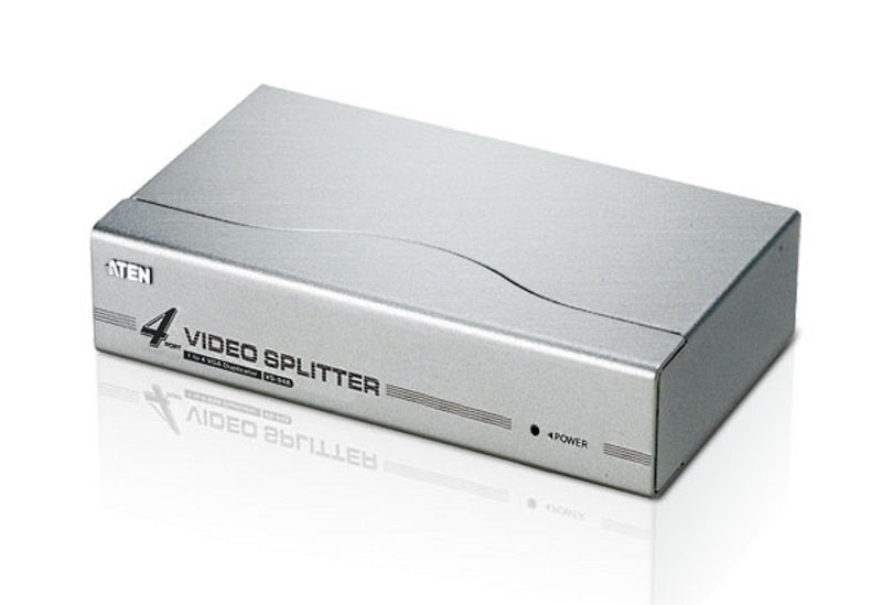 Aten VS94A 4 Port VGA Splitter - 350MHz Bandwidth, Supports 1920x1440@60Hz Resolution, Up to 65m Transmission - Perfect for Conference Rooms, Classrooms, and Multi-Monitor Setups (Cable Not Included)