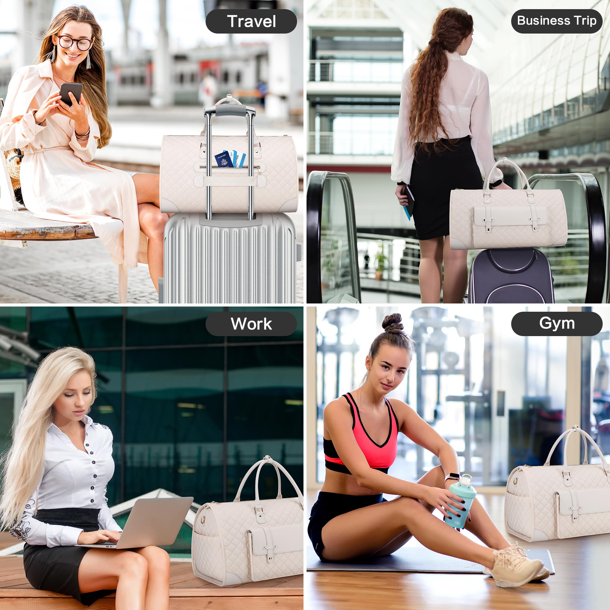 Convertible Carry-On Garment Bag for Travel - Hanging Suit & Dress Storage Organizer with Shoe Compartment | Perfect for Business Trips, Weddings & Closet Organization