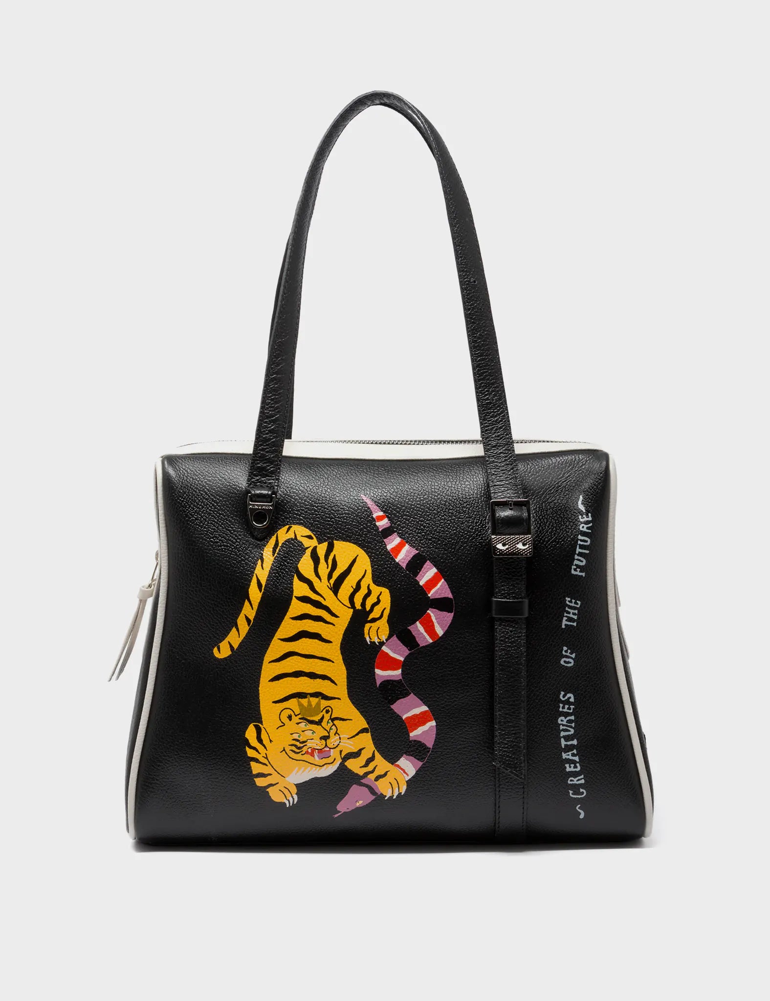 Esther Black Satchel Bag - Creatures of the Future Design Handbag for Women | Stylish Crossbody Purse for Work, Travel & Everyday Use