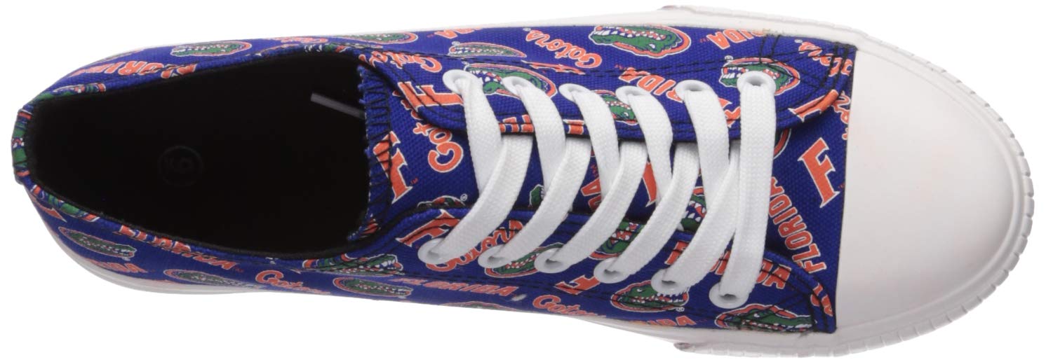 FOCO Women's NCAA College Team Logo Low Top Canvas Sneakers - Comfortable Casual Shoes for School, Sports & Everyday Wear