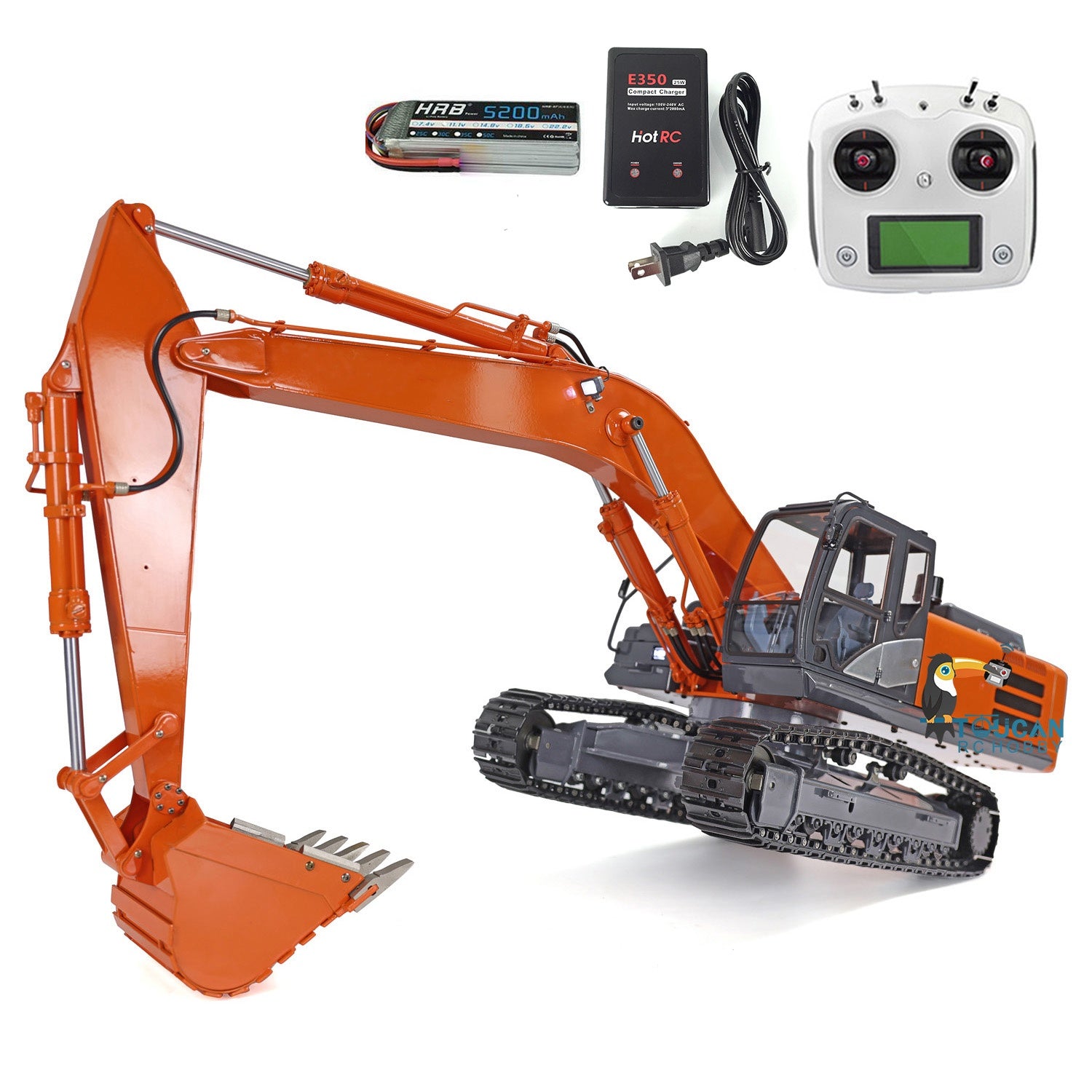 1/12 Scale DIM H3 360 RC Excavator Toy - Metal Hydraulic Construction Vehicle with Tracked Chassis, LED Light System, ESC Motor & Servo Valve - Perfect for Construction Simulation, RC Hobbyists and Collectors