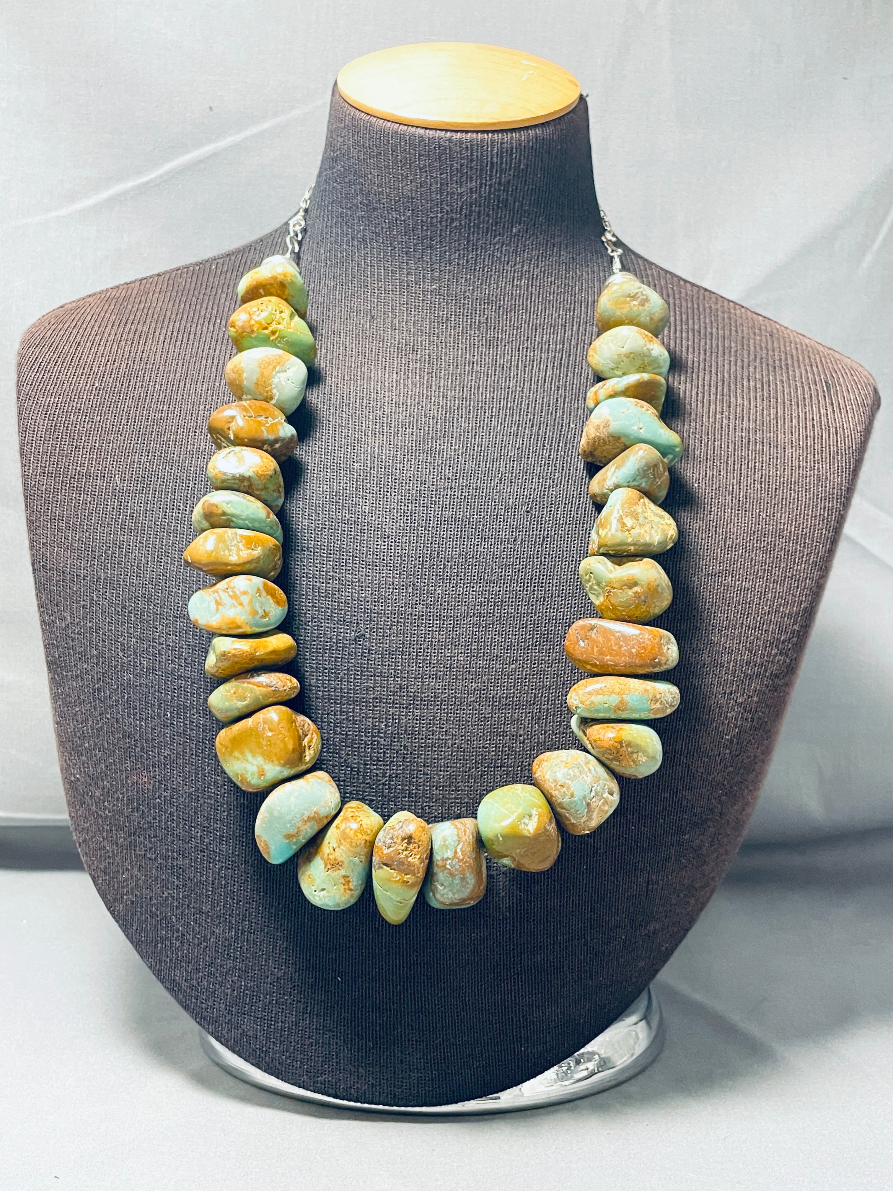 364 Gram Authentic Navajo Green Turquoise Sterling Silver Necklace – Handcrafted Native American Jewelry for Women | Perfect for Boho, Western & Festival Fashion