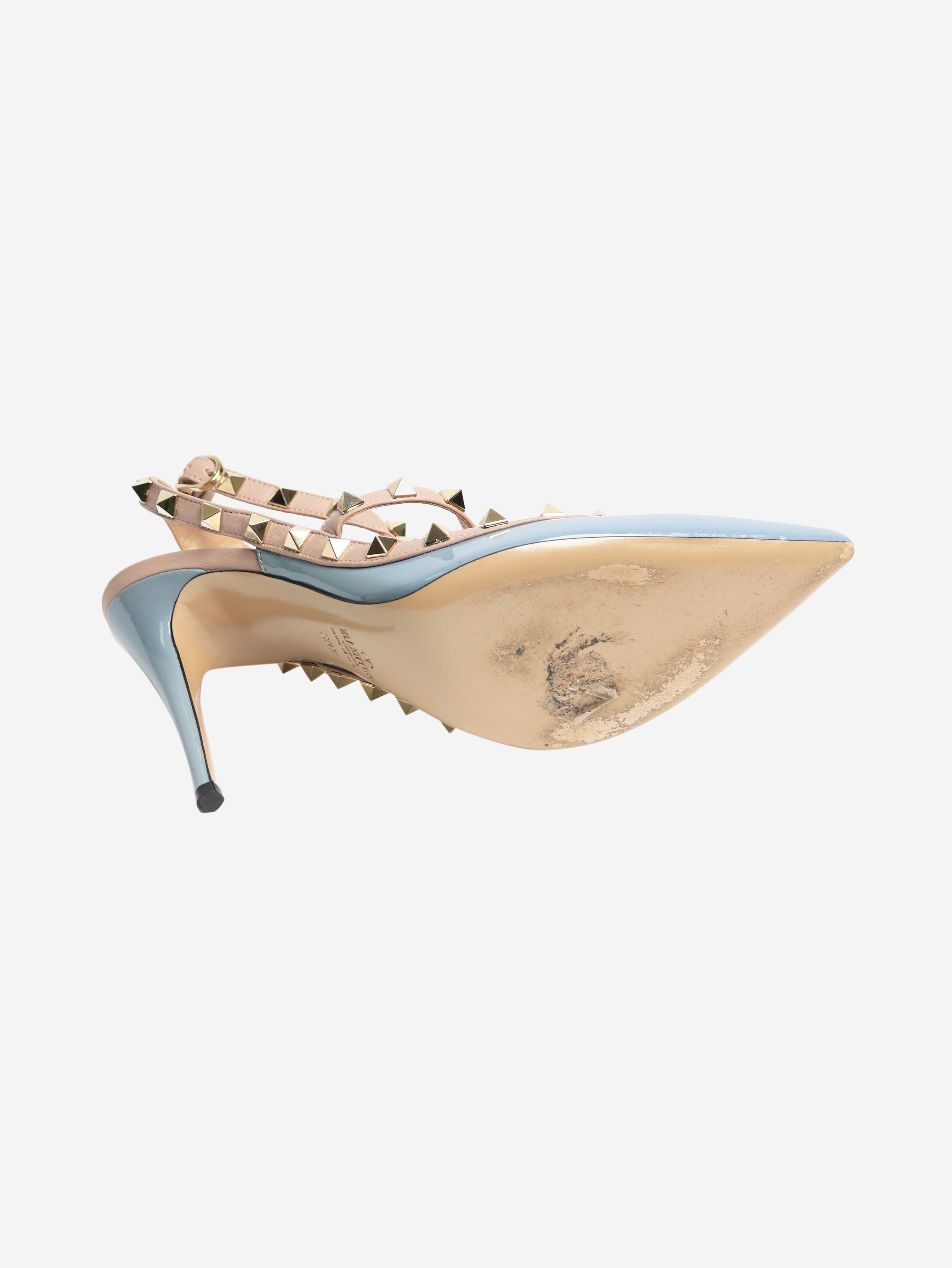 Blue and Lilac Patent Rockstud Pumps - Size EU 38.5 | Women's Luxury High Heels for Parties, Weddings & Evening Events