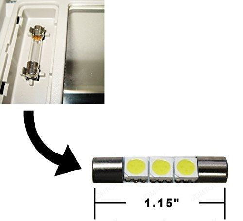 4-Pack White 29mm 3 SMD 6641 LED Bulbs for Car Vanity Mirror & Sun Visor Lights - Perfect for Interior Lighting, Night Driving, and Makeup Application