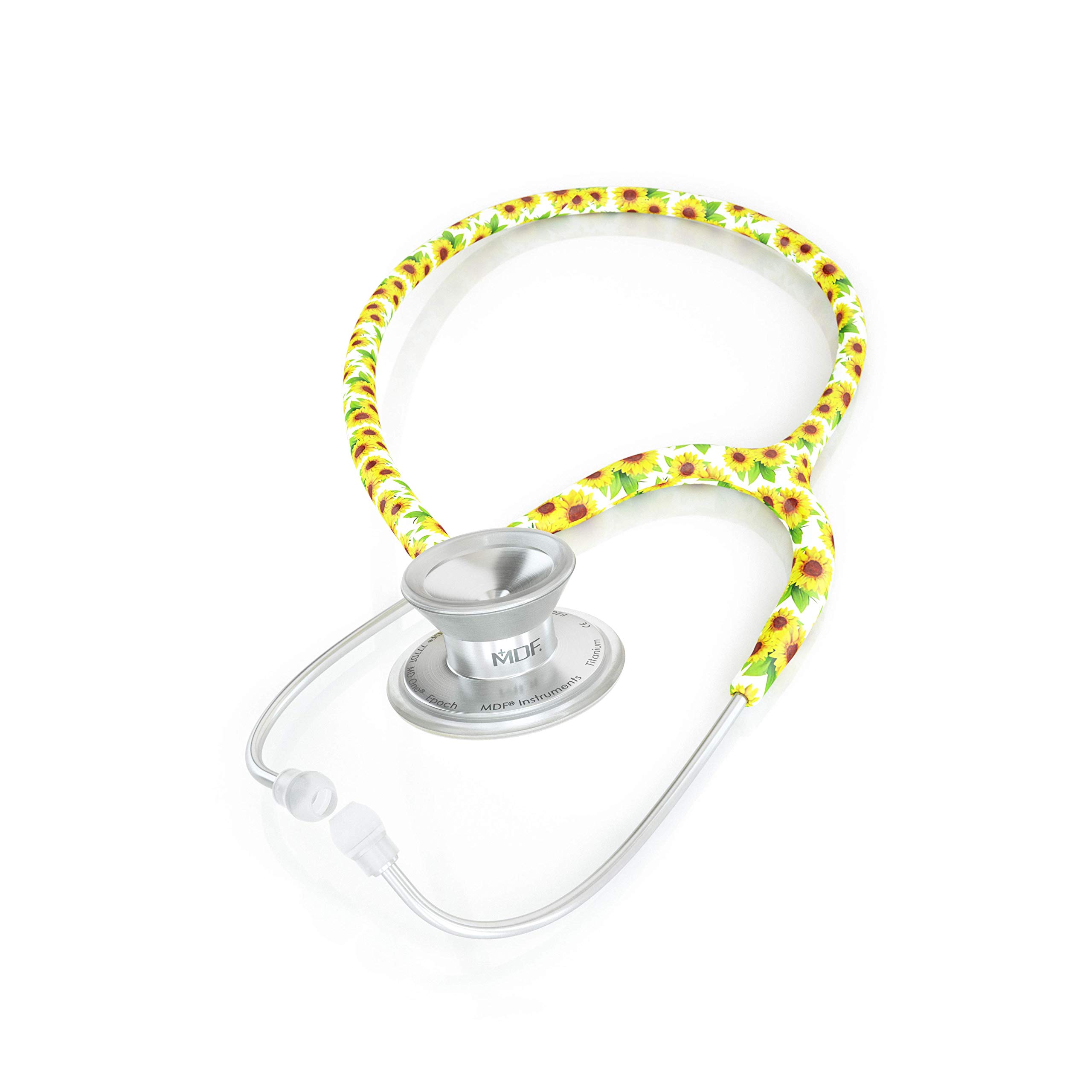 MDF MD One Epoch Lightweight Titanium Stethoscope - Sunflower Color with Pediatric Attachment & Clip | Premium Medical Equipment for Doctors, Nurses & Students - Ideal for Clinical Use, Hospital Rounds & Home Health Checks