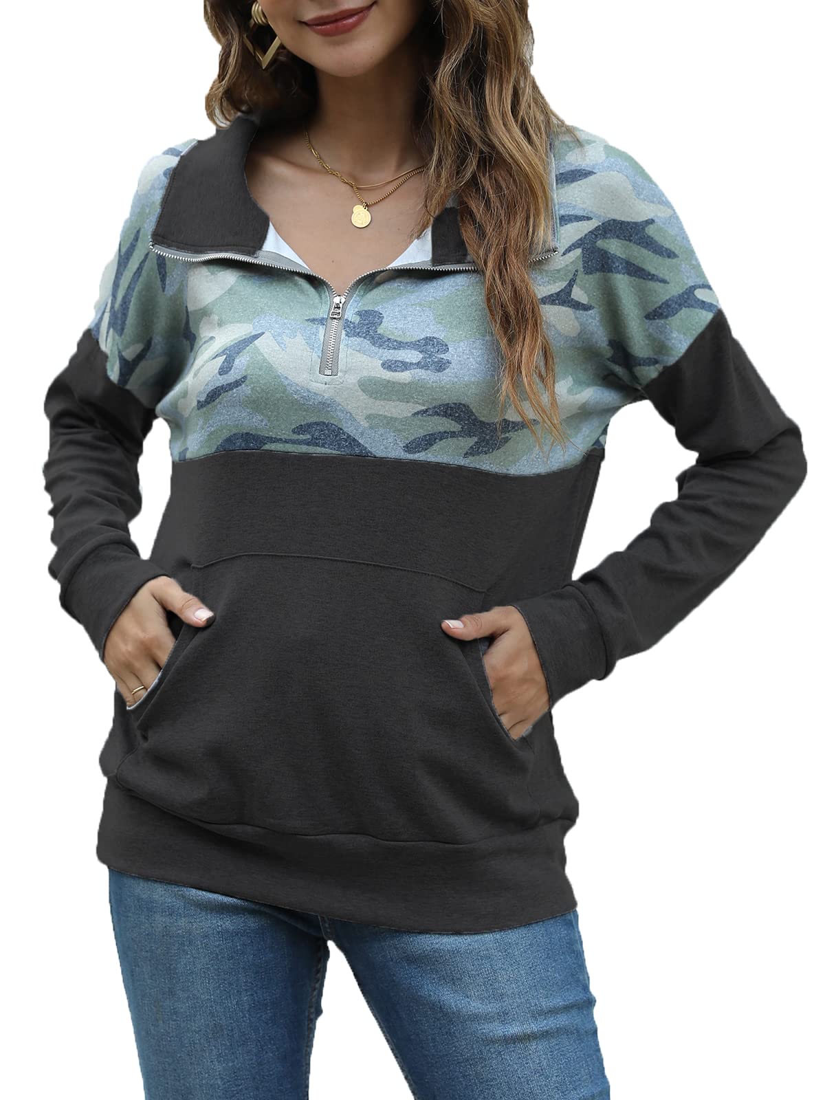 Women's Casual Long Sleeve Sweatshirt - Loose Fit Pullover Top for Everyday Comfort | Perfect for Lounge Wear, Running Errands & Casual Outings