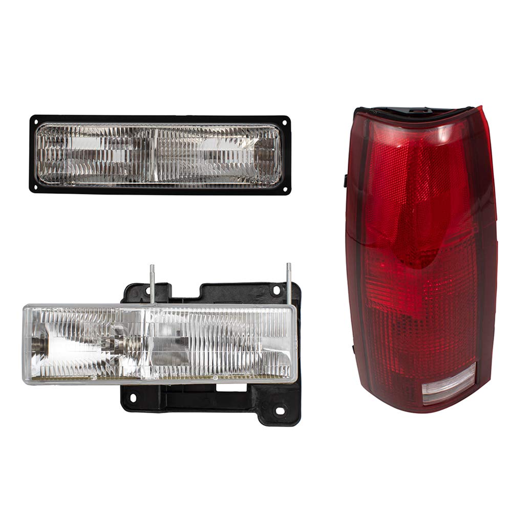 Brock Replacement 6-Piece Headlight & Taillight Kit - Compatible with 15034929, 15034930, 5977867, 5977868 - High-Performance Composite Headlights, Tail Lights & Front Signal Markers - Perfect for Truck & SUV Upgrades, Night Driving Safety