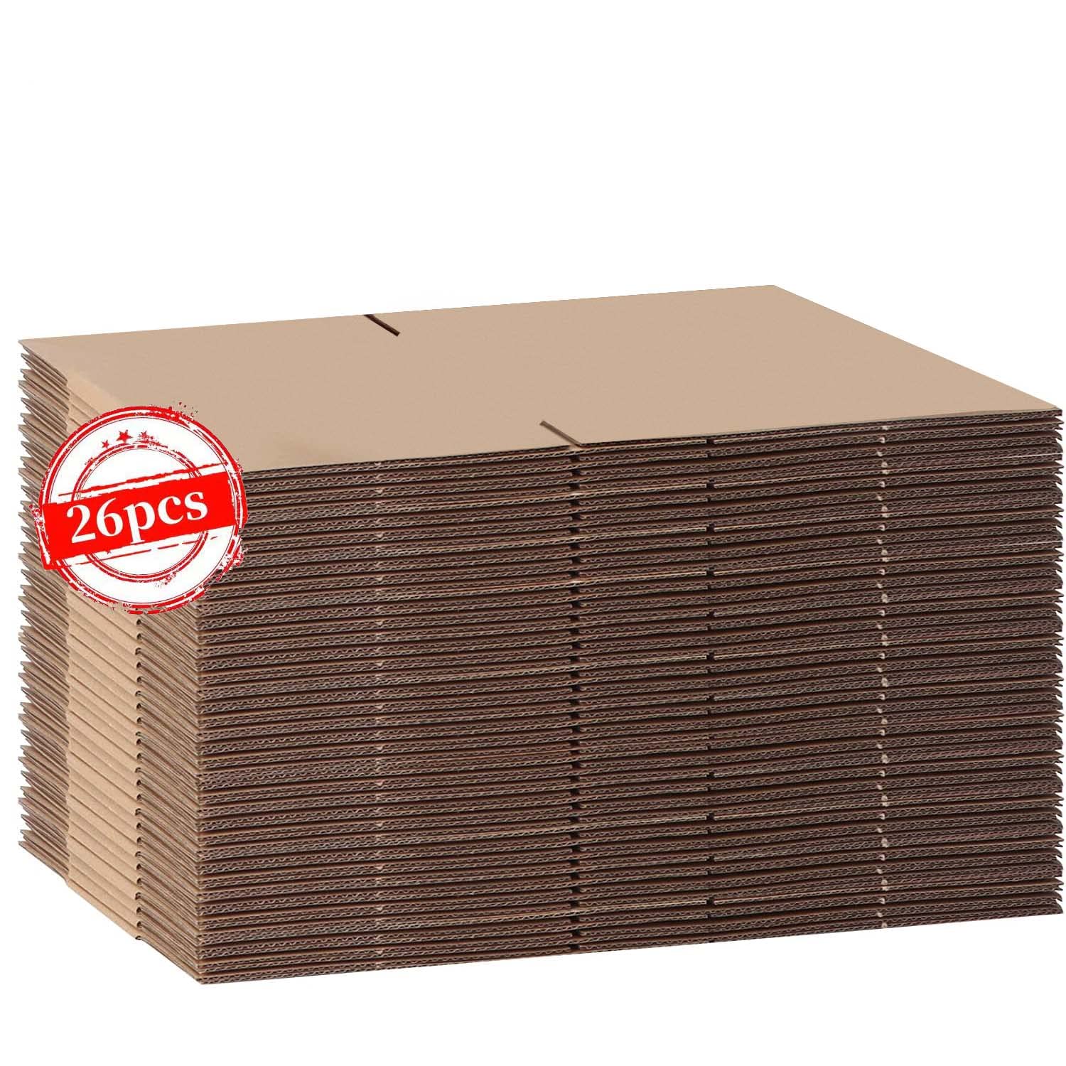 8x6x4 Brown Corrugated Shipping Boxes - 26 Pack Small Literature Mailers for Secure Cargo Protection & Easy Encapsulation | Perfect for Ecommerce, Office Mail & Package Shipping