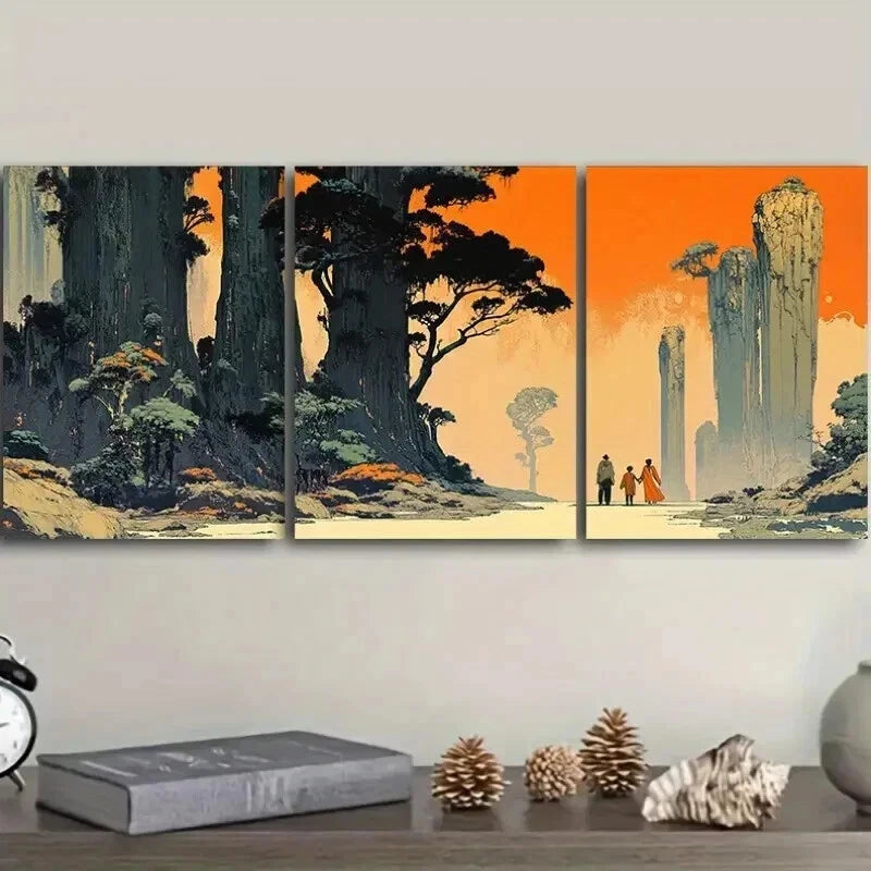 3-Piece Strange Planet (4) Wall Art Set - Framed Canvas 50x70cm - High Quality Print - 100% Australian Made - Ready to Hang - Perfect for Living Room, Bedroom & Office Decor