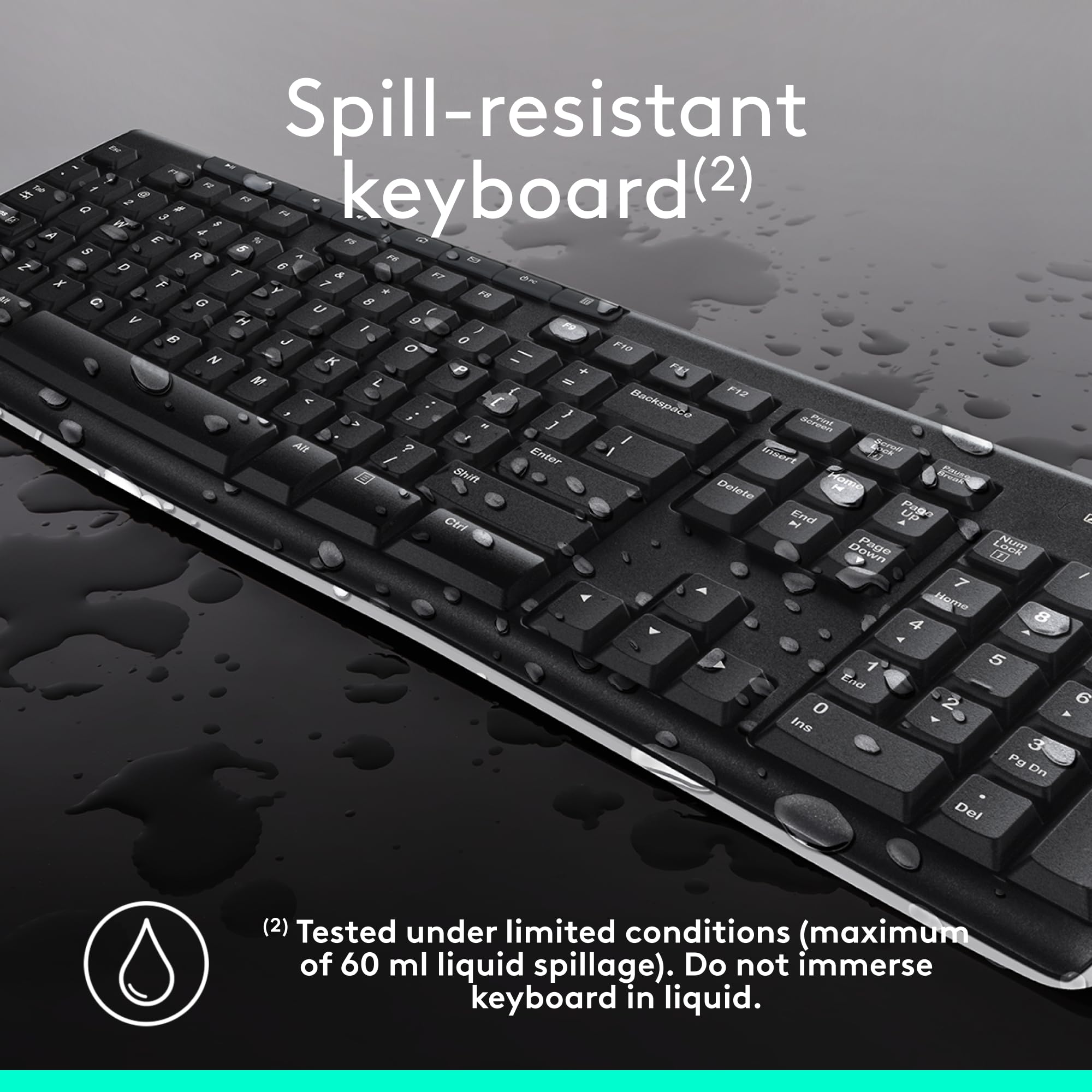 Logitech MK270 Wireless Keyboard and Mouse Combo - 2.4GHz Wireless, Compact Design, 8 Multimedia Keys for Windows PC & Laptop (Black) - Perfect for Home Office, Gaming, and Remote Work