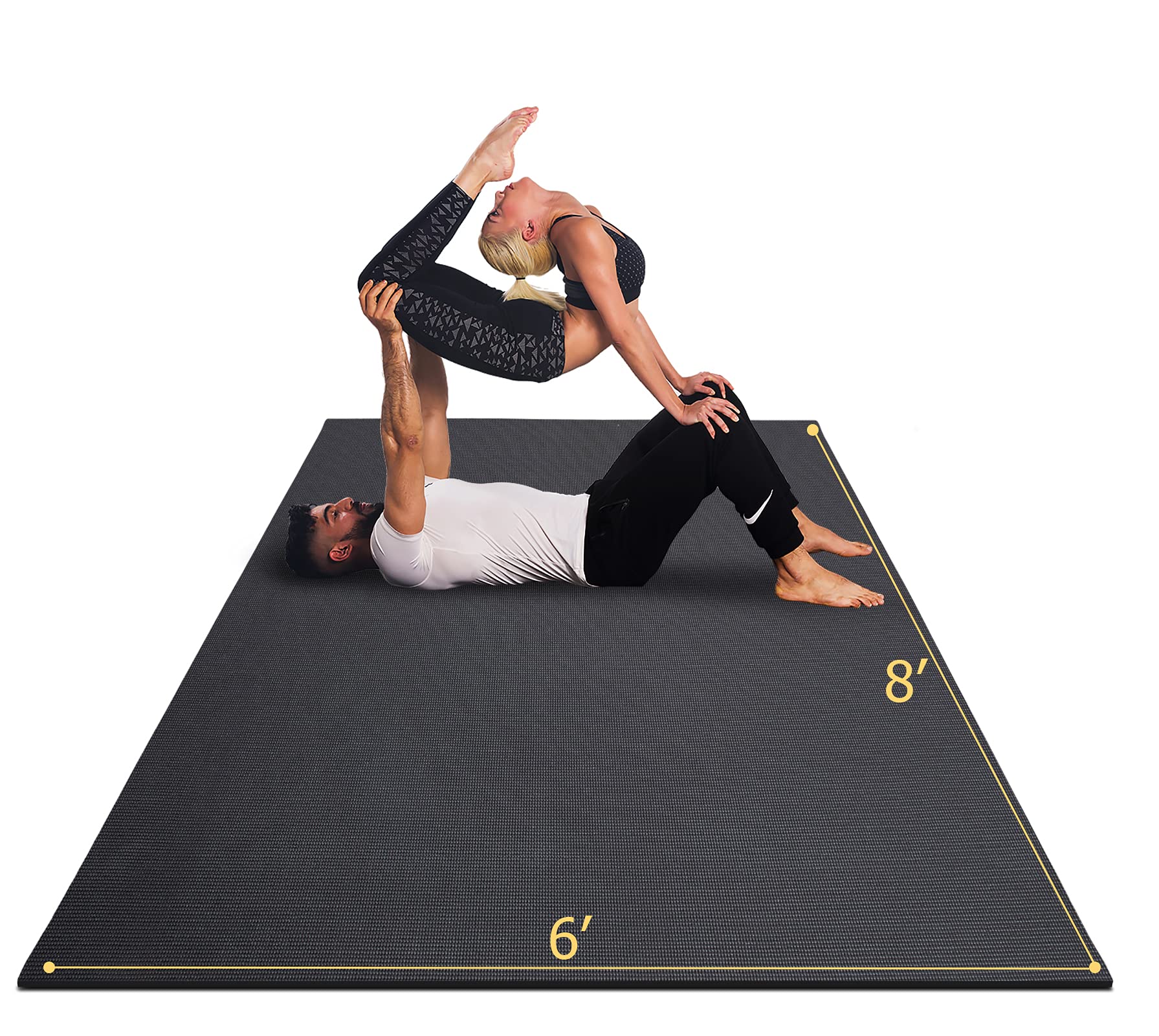 GXMMAT Extra Large Yoga Mat 6'x8'x7mm - Thick Non-Slip Exercise Mat for Home Gym, Pilates & Fitness - Eco-Friendly Barefoot Workout Mat for Stretching, Cardio & Floor Exercises - Perfect for Yoga Studios, Home Workouts & Gym Flooring