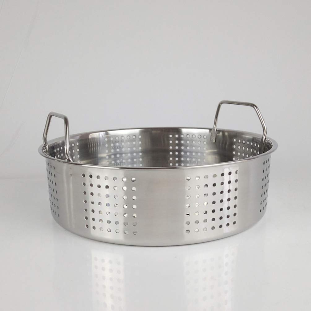 Hemoton 27cm Stainless Steel Steamer Basket - Thickened Food Grade Steamer for Dim Sum, Dumplings, Buns, Vegetables, Meat & Fish - Perfect for Asian Cooking, Meal Prep & Healthy Eating (Silver)