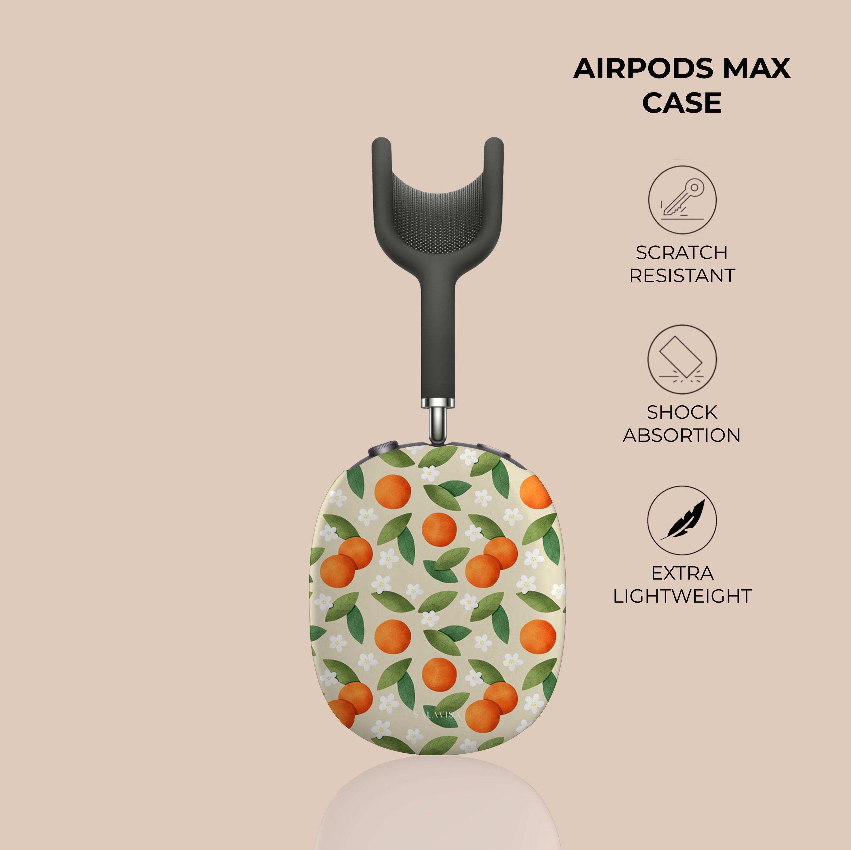 Premium Tangerine Summer Mix AirPods Max Protective Case - Durable Cover for Apple AirPods Max Headphones - Perfect for Travel, Gym & Outdoor Activities