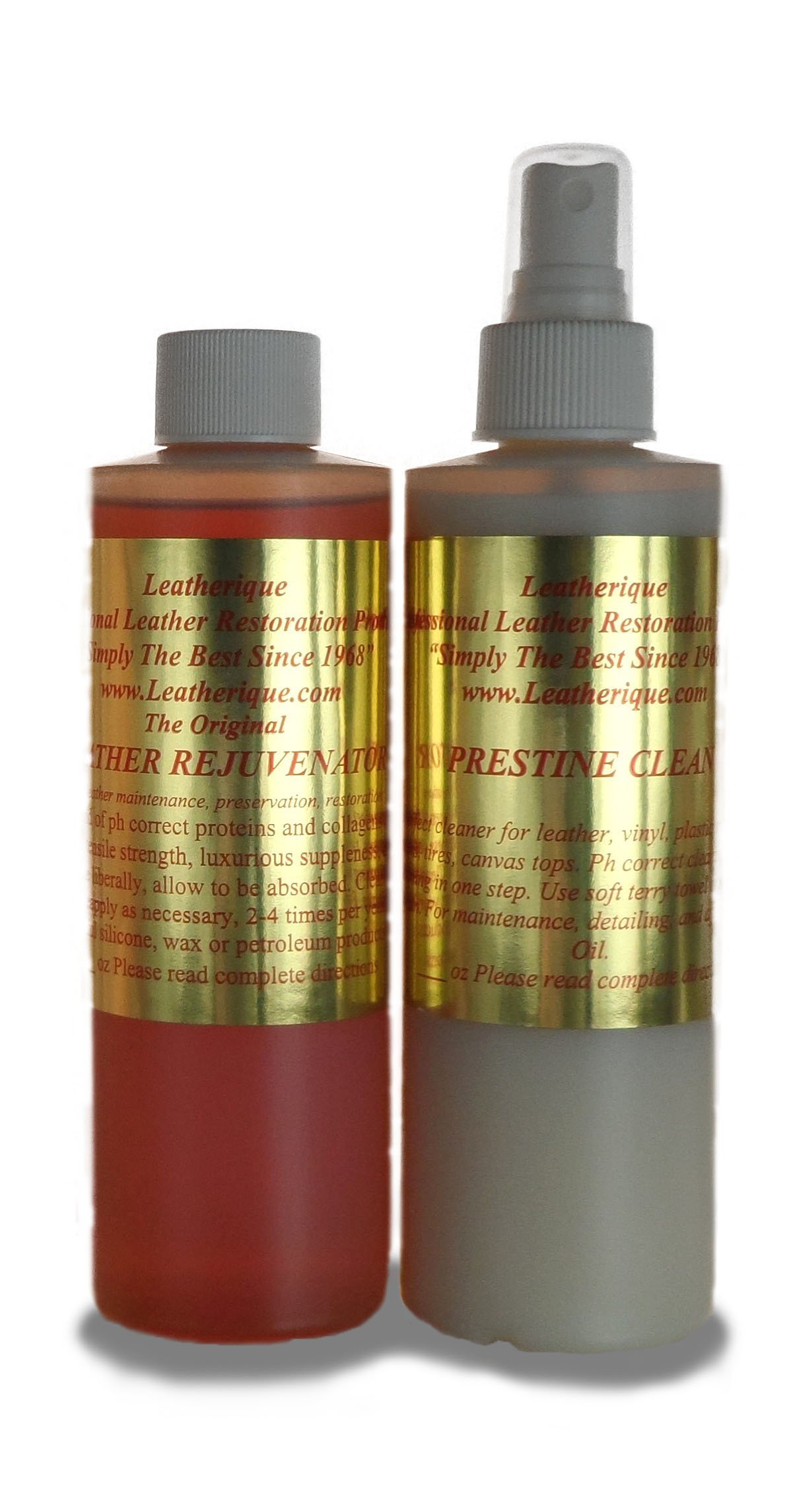 Leatherique Leather Rejuvenator & Prestine Clean Kit - 8 Oz for Car Seats, Furniture & Leather Care | Restores & Protects Genuine Leather