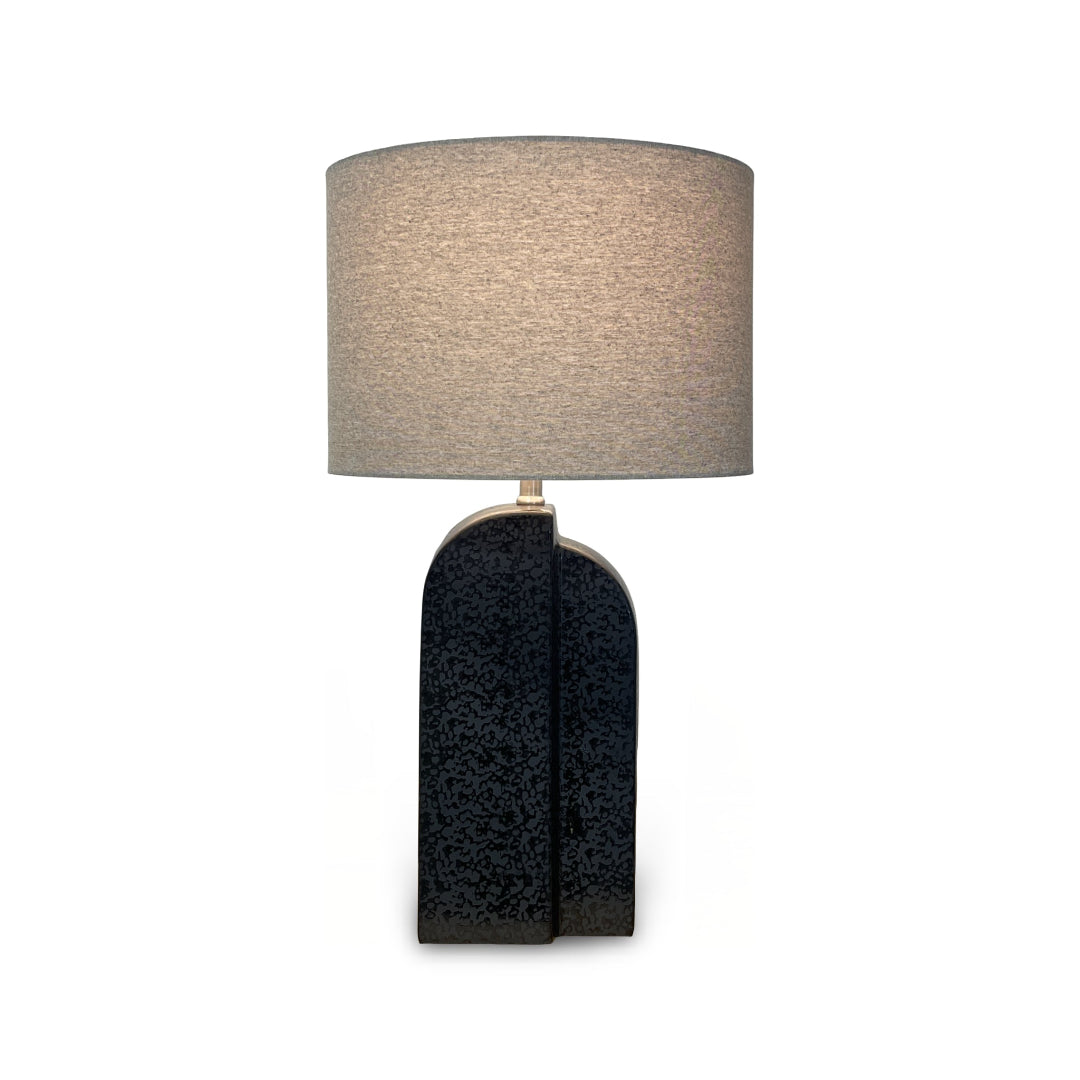 Mateo Ceramic Table Lamp - Modern Home Decor Lighting for Bedroom, Living Room & Office - Warm White LED Light with Fabric Shade