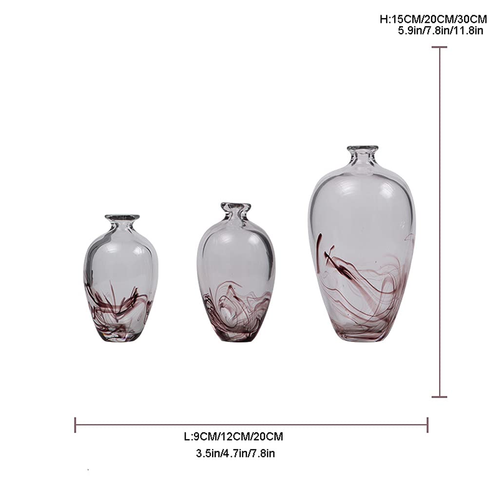 TOMYEUS Japanese Zen Style Transparent Glass Flower Vase - Hydroponic Plum Blossom Vase for Home Decor, Living Room Table Centerpiece, Floral Arrangement | Perfect for Zen Gardens, Meditation Spaces & Modern Interior Design