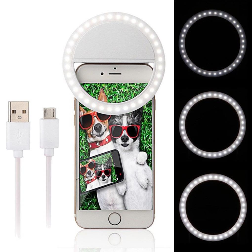 2-Pack Selfie Ring Light with Stand - Portable Phone Ring Light for Makeup, YouTube Videos & Live Streaming - Easy Install White Beauty Lighting for iPhone & Android