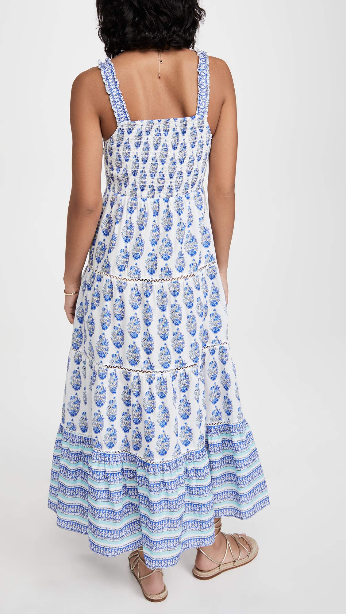 Women's Floral Smock Border Dress - Casual Summer Midi Dress for Beach, Vacation & Everyday Wear