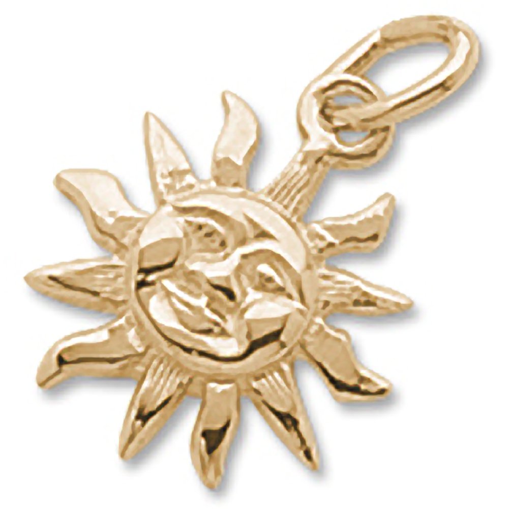 Aruba Sun Small Charm - Sterling Silver Jewelry Charm for Bracelets & Necklaces - Perfect for Beach Vacations, Summer Outfits & Boho Style Accessories