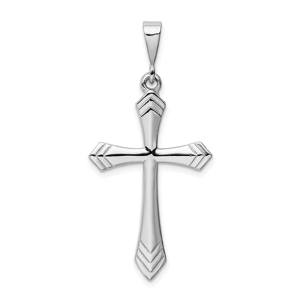 14K White Gold Passion Cross Pendant Necklace for Women - 44mm Elegant Fine Jewelry - Perfect for Gifts, Weddings & Everyday Wear