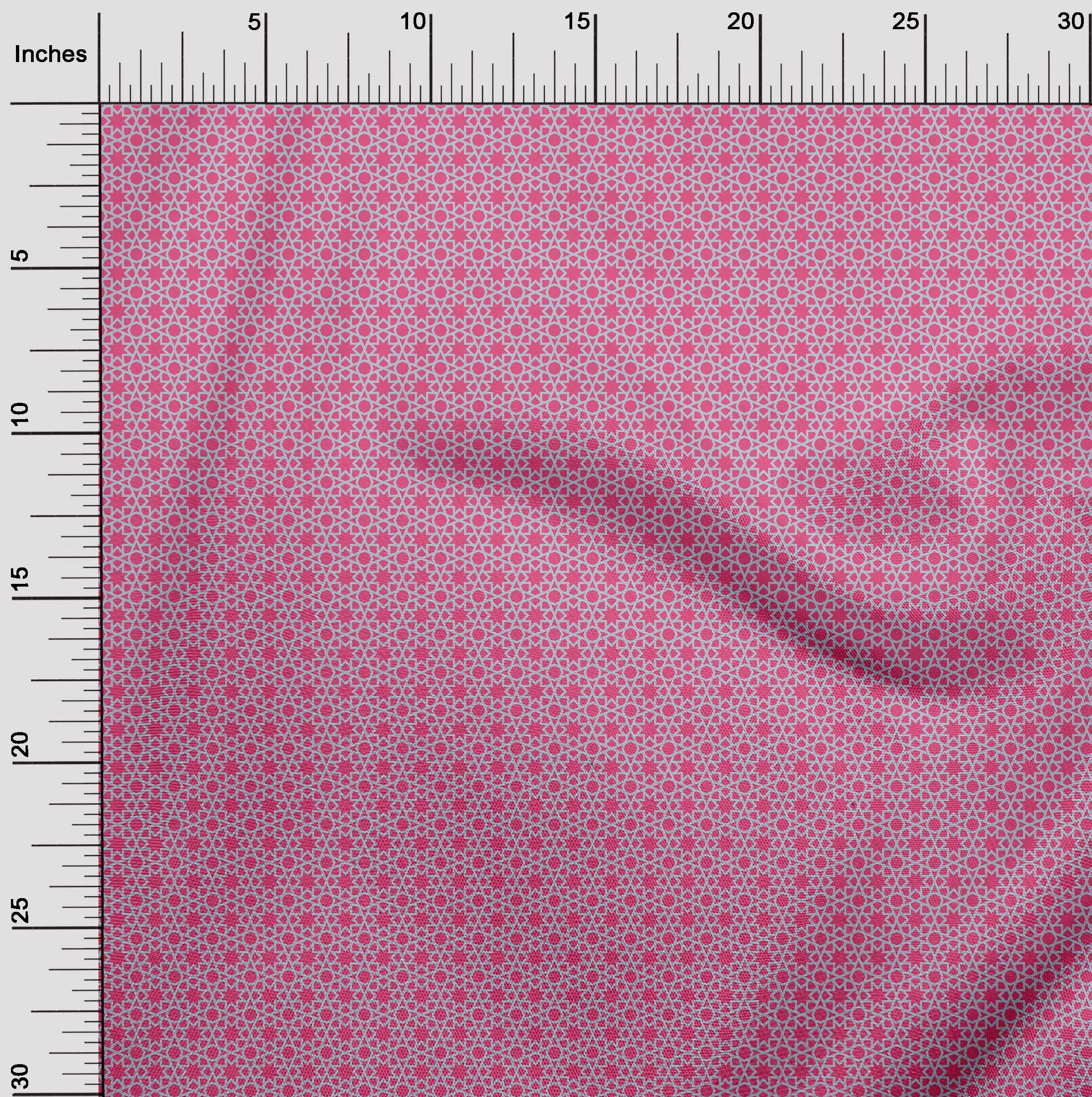 oneOone Viscose Jersey Pink Geometric Block Print Fabric by The Yard - 60 Inch Wide Soft Draping Material for Dresses, Skirts & DIY Fashion Projects