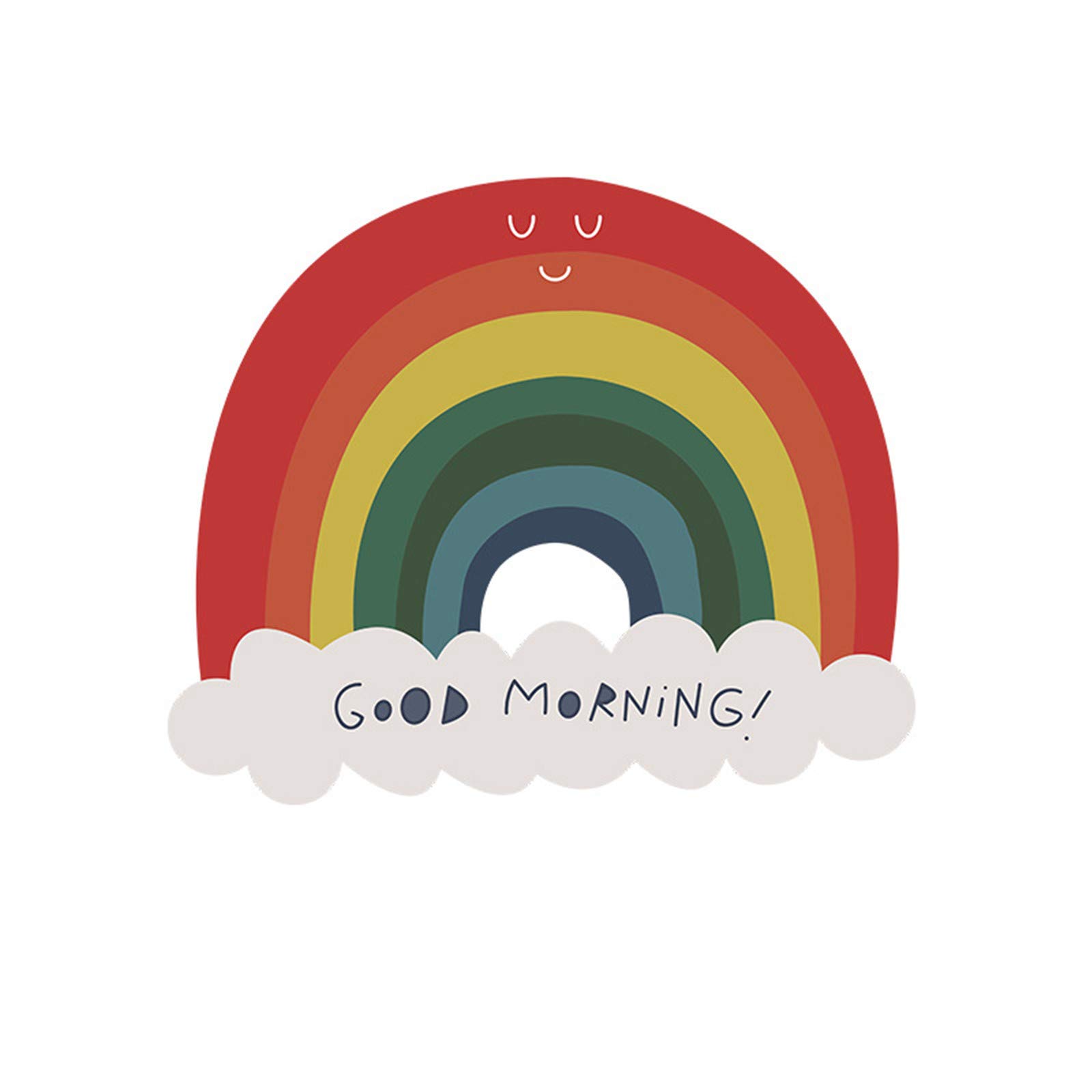 Colorful PVC Smile Face Wall Stickers - Rainbow Living Room Decor, Self-Adhesive Vinyl Decals for Home, Bedroom, Kids Room & Office - Multicolor One Size