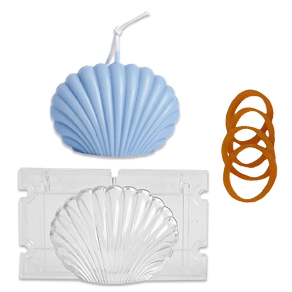 DIY Candle and Soap Molds - 2 Sets Handmade Seashell Scallop Shell Candle Casting Molds for Clay Crafts, Christmas Decorations & Beach Wedding Favors - Perfect for DIY Home Decor, Gift Making and Party Supplies