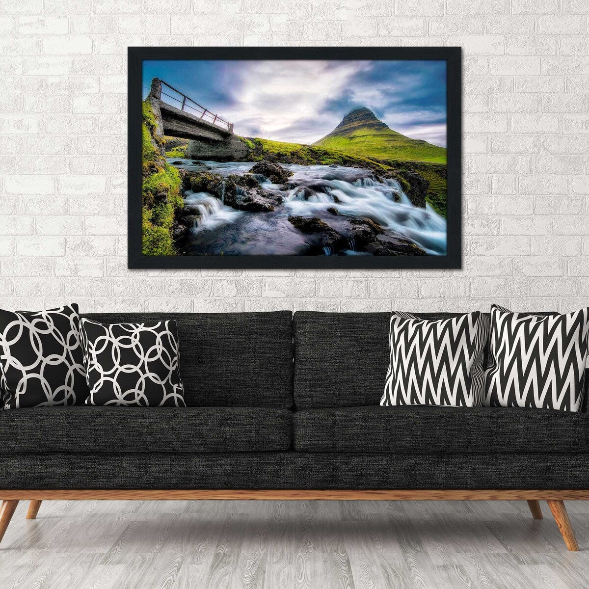 Kirkjufellfoss Iceland Landscape Print on Acrylic - Stunning Northern Lights Wall Art for Living Room, Bedroom & Office Decor