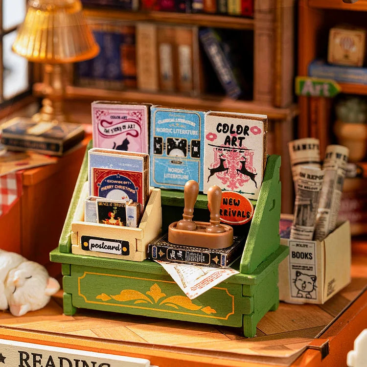 Rolife The Muse Bookshop DIY Miniature House Kit - Creative Craft Model Building Set for Adults, Perfect Gift for Book Lovers & Home Decor (Use for Relaxation, Stress Relief & Display)