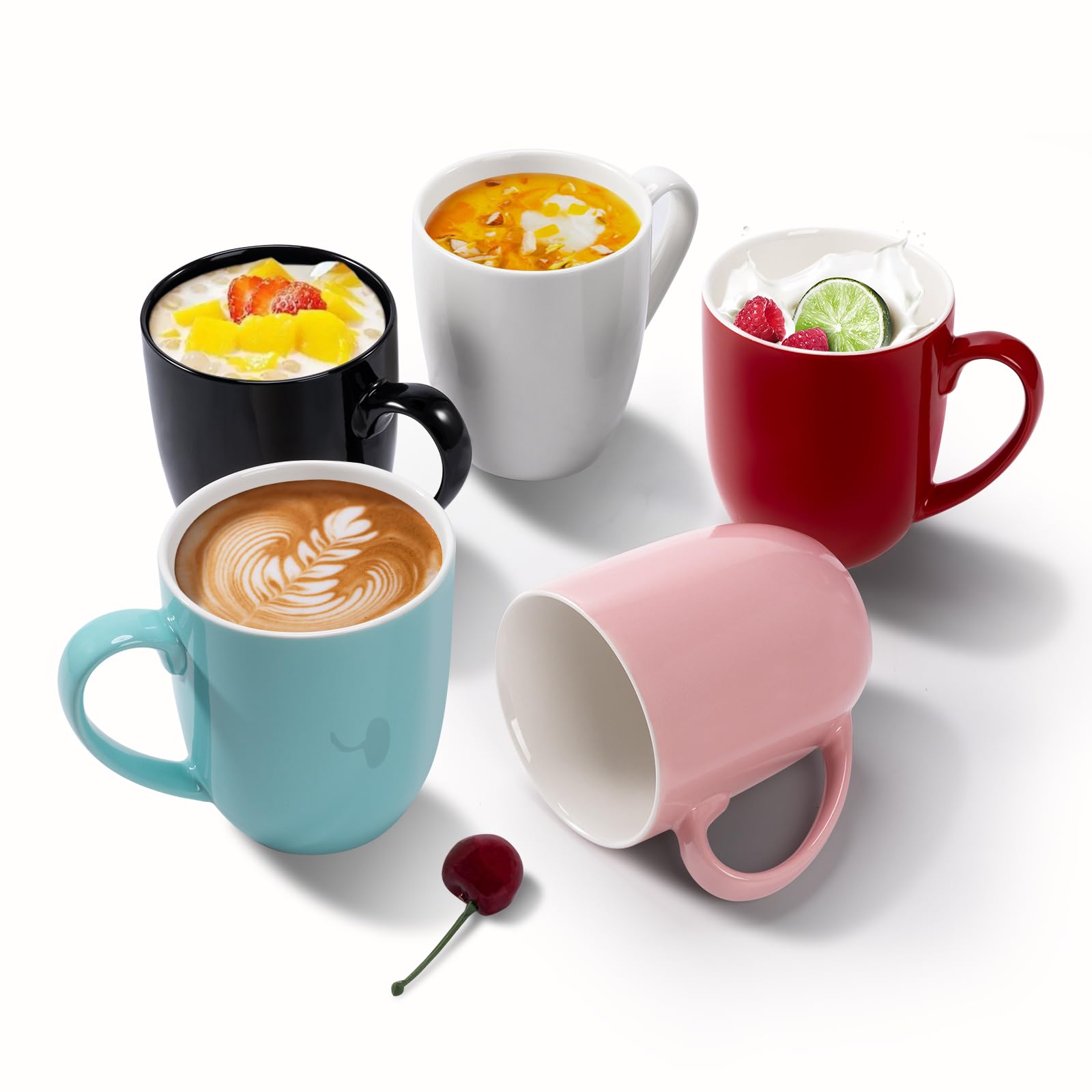 Urbanstrive 16 oz Large Coffee Mugs Set of 4 - Ceramic Coffee Cups for Tea & Hot Drinks - Ideal Housewarming Gift for Women & Men - Perfect for Home, Office & Daily Use - White (4 Pack)