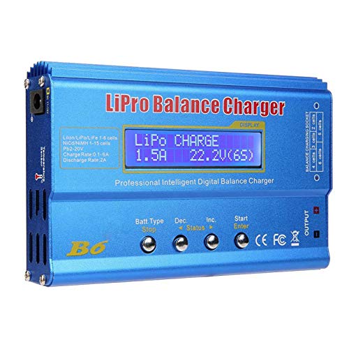 NiMH Battery Balanced Charger - 80W LCD Display for NiMH, Li-ion, LiFe, LiPo Batteries | Fast Charging for RC Cars, Drones, Toys & Electronics