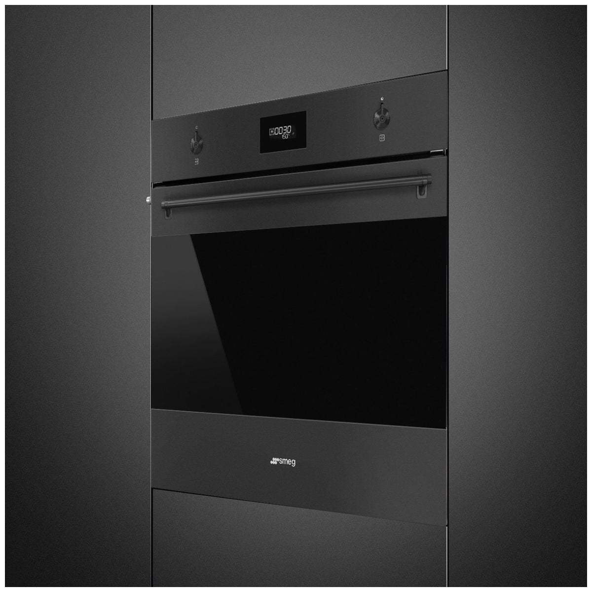 Smeg 60cm Classic Matte Black Pyrolytic Oven SOPA6301TN - Premium Built-In Electric Oven for Modern Kitchens | Perfect for Baking, Roasting & Self-Cleaning