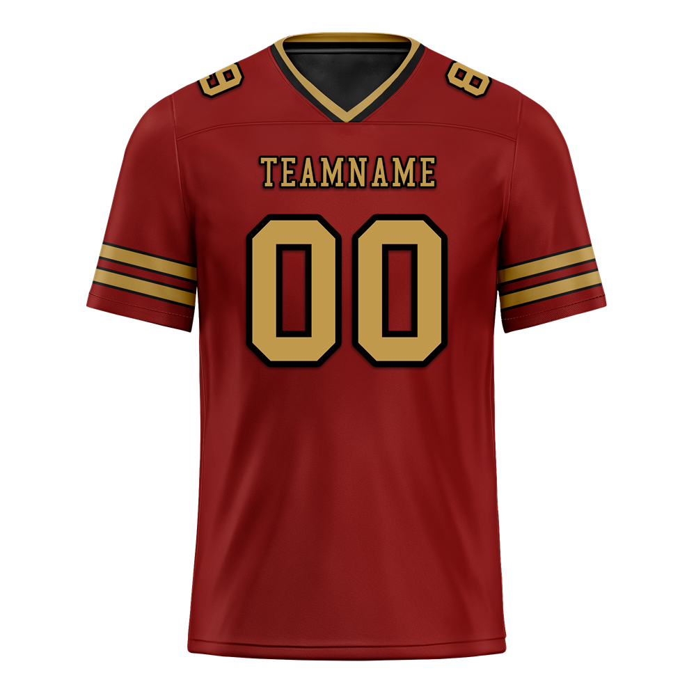 Custom Brown & Orange Striped Personalized Authentic Football Jersey FBJ02 - Perfect for Game Day, Team Events & Fan Gear Collection
