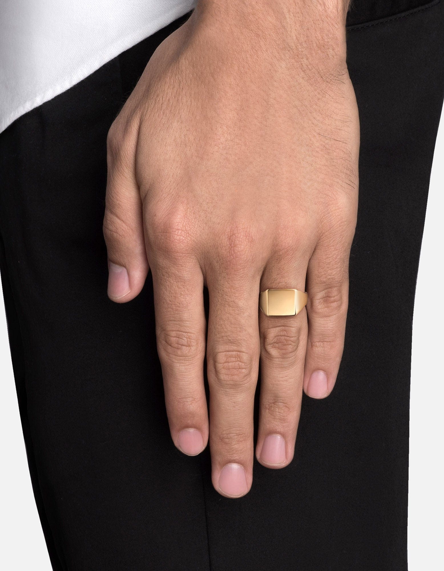 Luxury Gold Vermeil Ledger Ring - Elegant Stackable Jewelry for Women | Perfect for Weddings, Parties & Everyday Wear