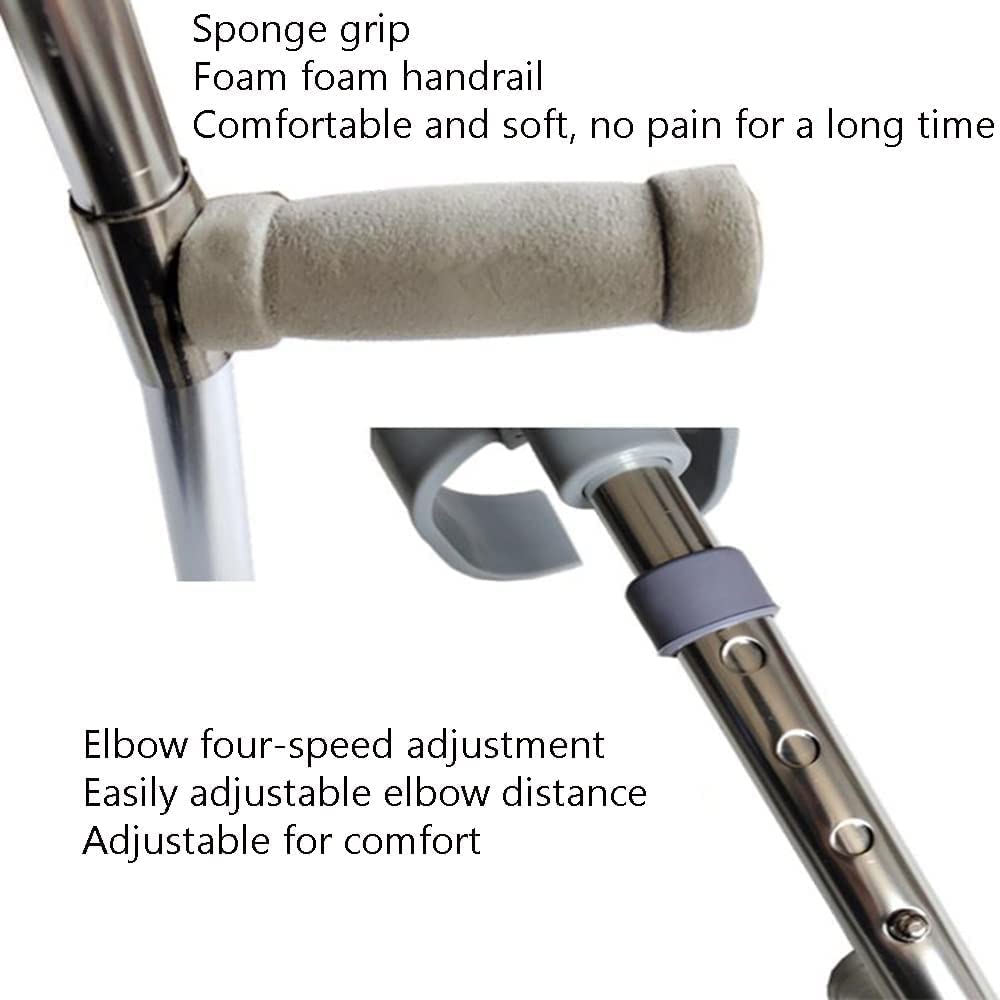 SYALEO Adjustable Folding Aluminum Forearm Crutches - Lightweight Ergonomic Walking Aid for Men & Women - Ideal for Injury Recovery, Mobility Support & Daily Use