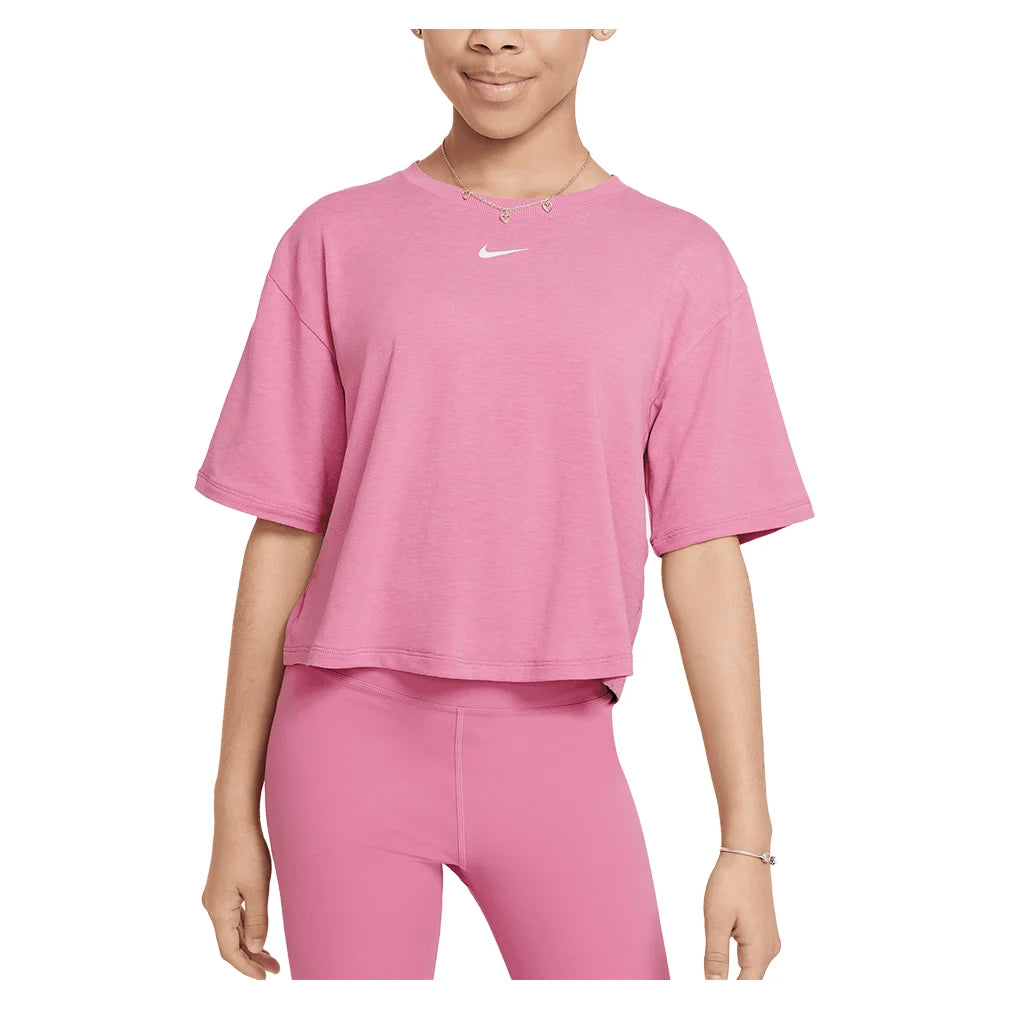 Girls' Relaxed Dri-FIT Short Sleeve T-Shirt - Moisture Wicking Activewear for Sports & Play - Perfect for Running, Yoga & Summer Outdoor Activities