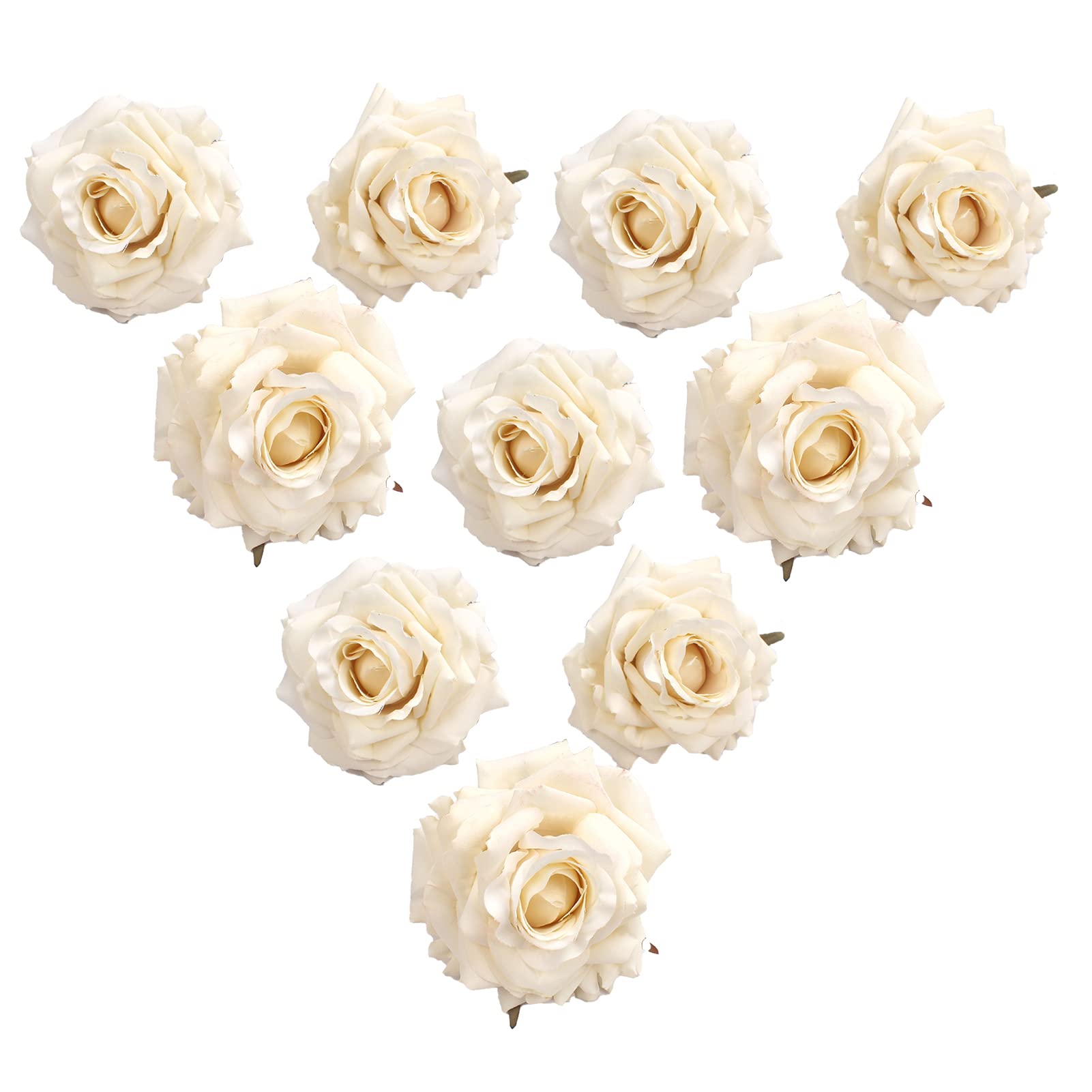 10Pcs Artificial Rose Flower Heads - Realistic Fake Roses for Photography Props, Home Decor, Wedding Centerpieces & DIY Crafts - Anti-Aging Polyester Material (Rose Shape)