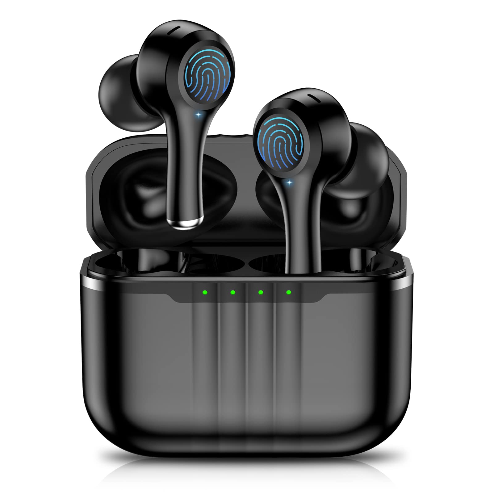 Premium Wireless Bluetooth 5.3 Earbuds with Hi-Fi Stereo Sound | 45H Battery Life | IPX7 Waterproof | 4-Mic ENC Noise Cancellation | Touch Control | USB-C Charging Case | Ideal for Workouts, Running, Gym, Travel, Business Calls, Commuting, Outdoor Activities, Fitness, Sports, Office Work, Remote Work, Exercise, Jogging, Hiking, Cycling & Video Conferencing