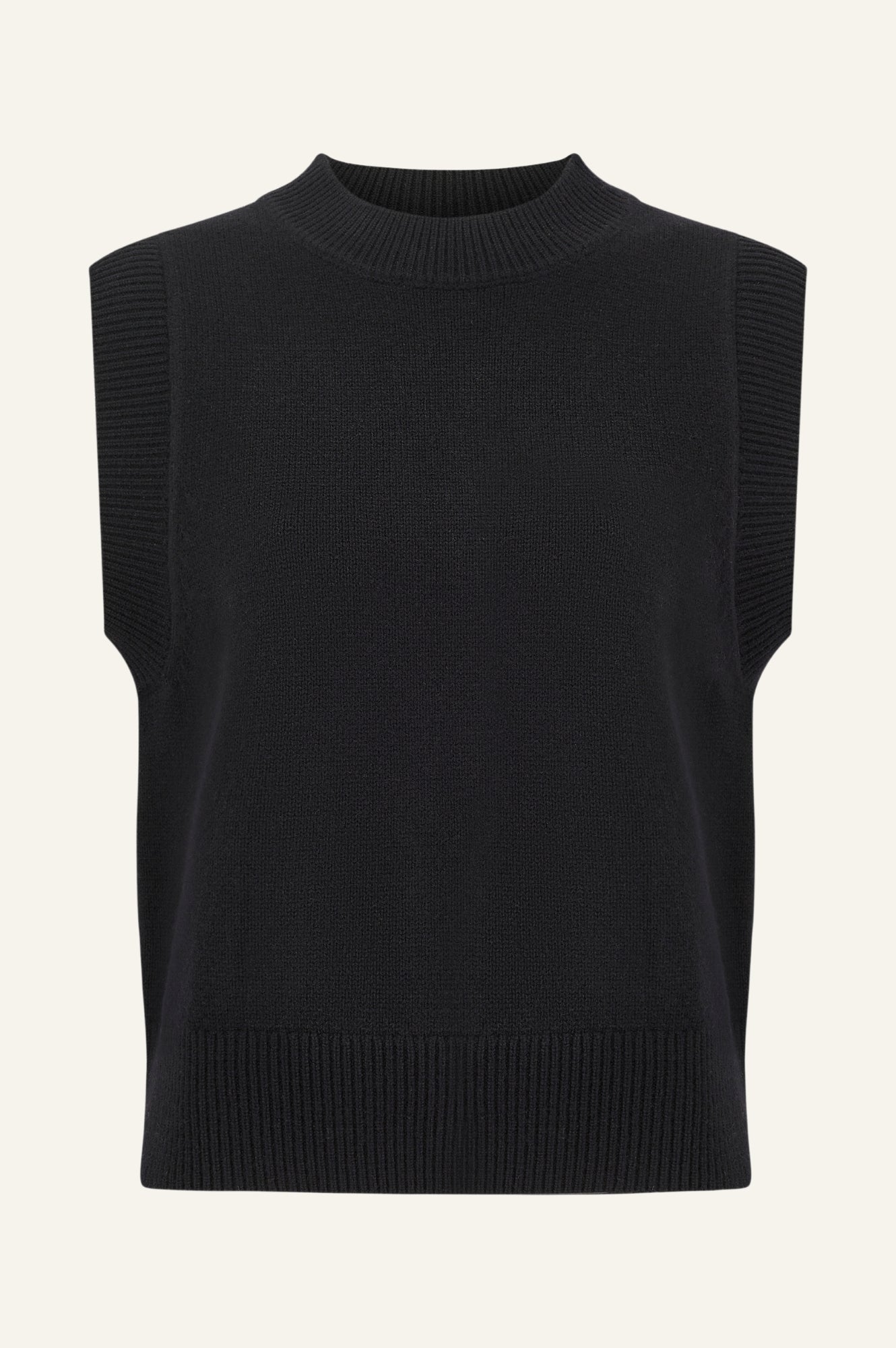 Premium Merino Wool Knitted Short Tank Top for Women - Soft & Breathable Summer Wear | Black | Perfect for Yoga, Travel & Casual Outfits