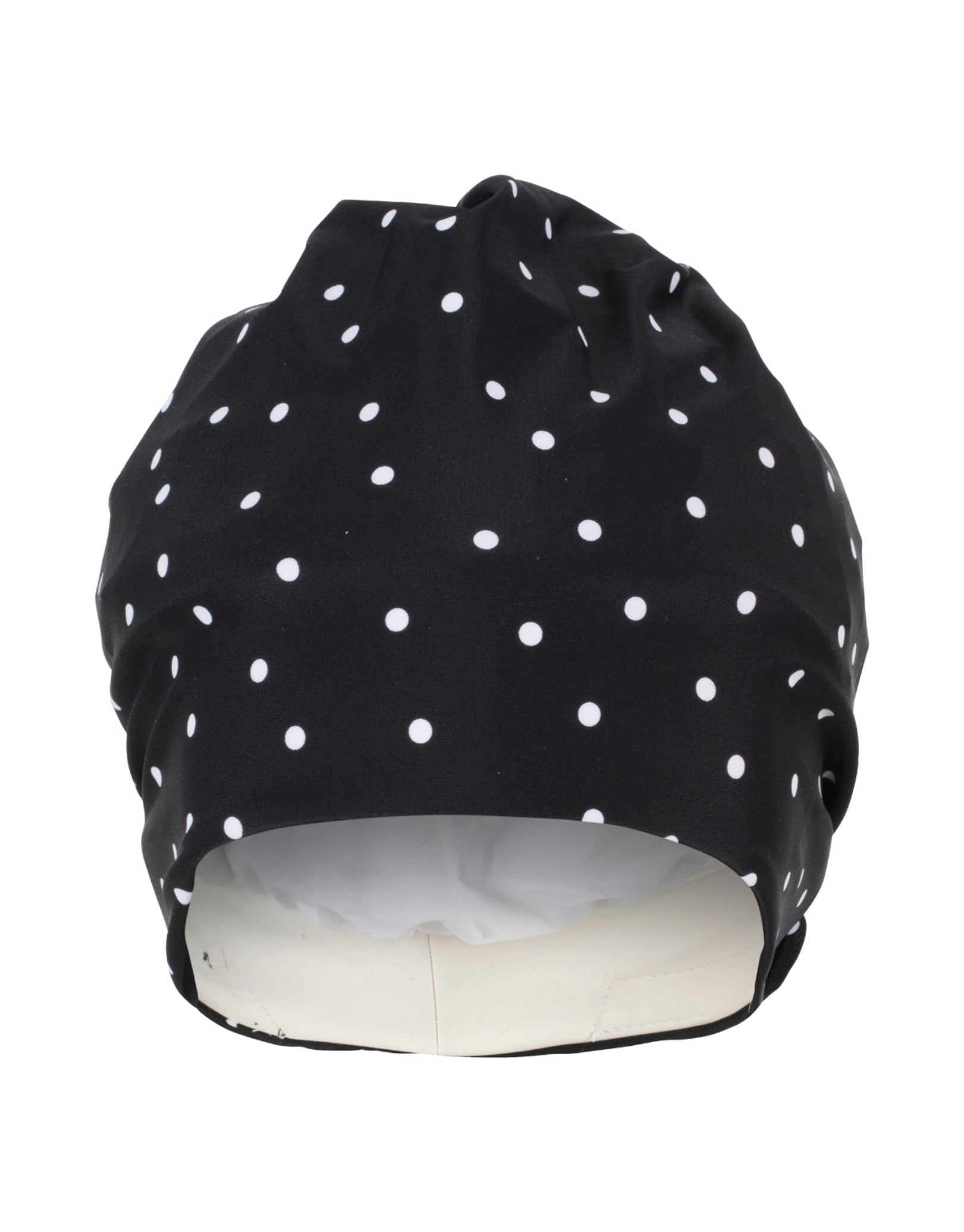 Polka Dot Swim Cap for Women & Men - Waterproof Silicone Swimming Cap for Long Hair - Black & White Design - Perfect for Pool, Beach & Competitive Swimming