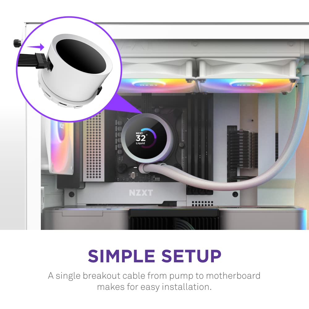 NZXT Kraken 240 RGB AIO Liquid CPU Cooler - 240mm Radiator with 1.54