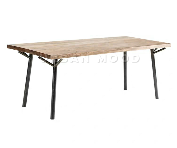 HAZEL Modern Industrial Solid Wood Study Desk - Sturdy Writing Table for Home Office, Study Room & Workspace - Perfect for Remote Work, Online Classes & Crafting