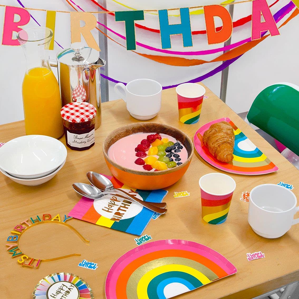 Talking Tables RAIN Rainbow 'It's My Birthday' Alloy Headband - Colorful Birthday Party Hair Accessory for Women & Girls - Perfect for Birthday Celebrations, Festivals & Costume Parties