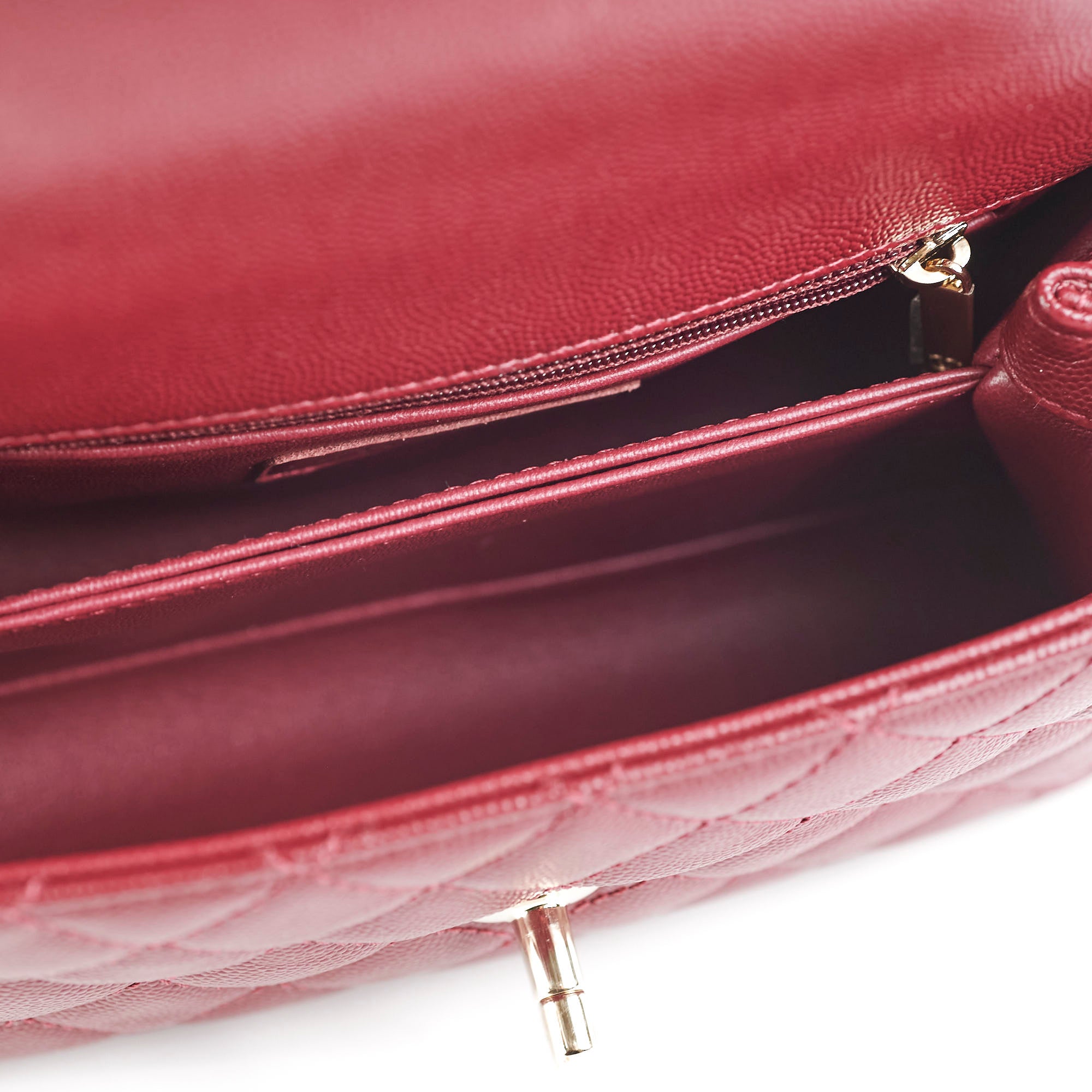 Chanel Small Coco Handle Bag in Burgundy Caviar Leather with Lizard Embossed Detailing - Perfect for Evening Events & Luxury Fashion Accessories