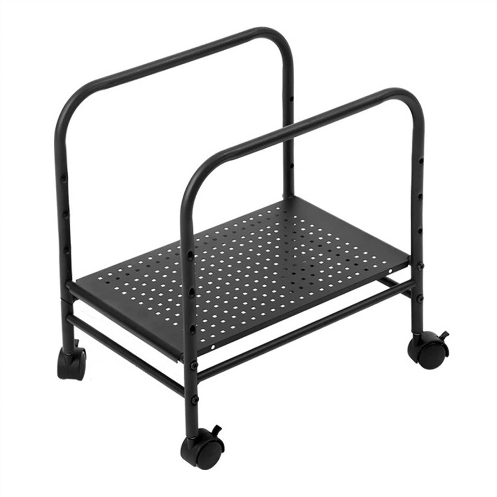 Adjustable Rolling CPU Stand with 360° Locking Casters - Mobile PC Tower Holder for Desktop Computer Case & Printer - Black (Perfect for Office, Gaming Setup & Home Workspace Organization)
