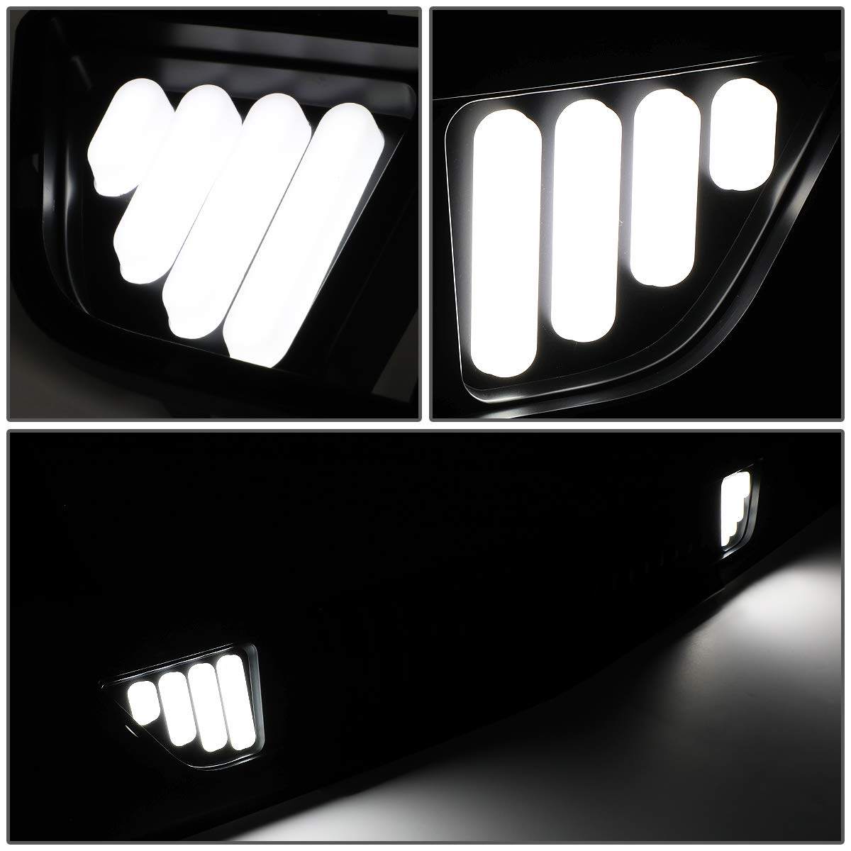 DNA MOTORING GRF-LB-FM15-T1Z-FL Vertical Fence Front Lower Bumper Grille with LED DRL for 2015-2017 Ford Mustang Base, Ecoboost, GT - Upgrade Your Mustang's Style & Safety for Street & Show Car Performance