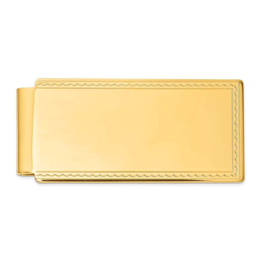 Jewels By Lux Rhodium-Plated Engravable Money Clip - Elegant Rope Edge Design for Cash & Credit Cards | Perfect Gift for Men, Wedding, Anniversary & Business Occasions