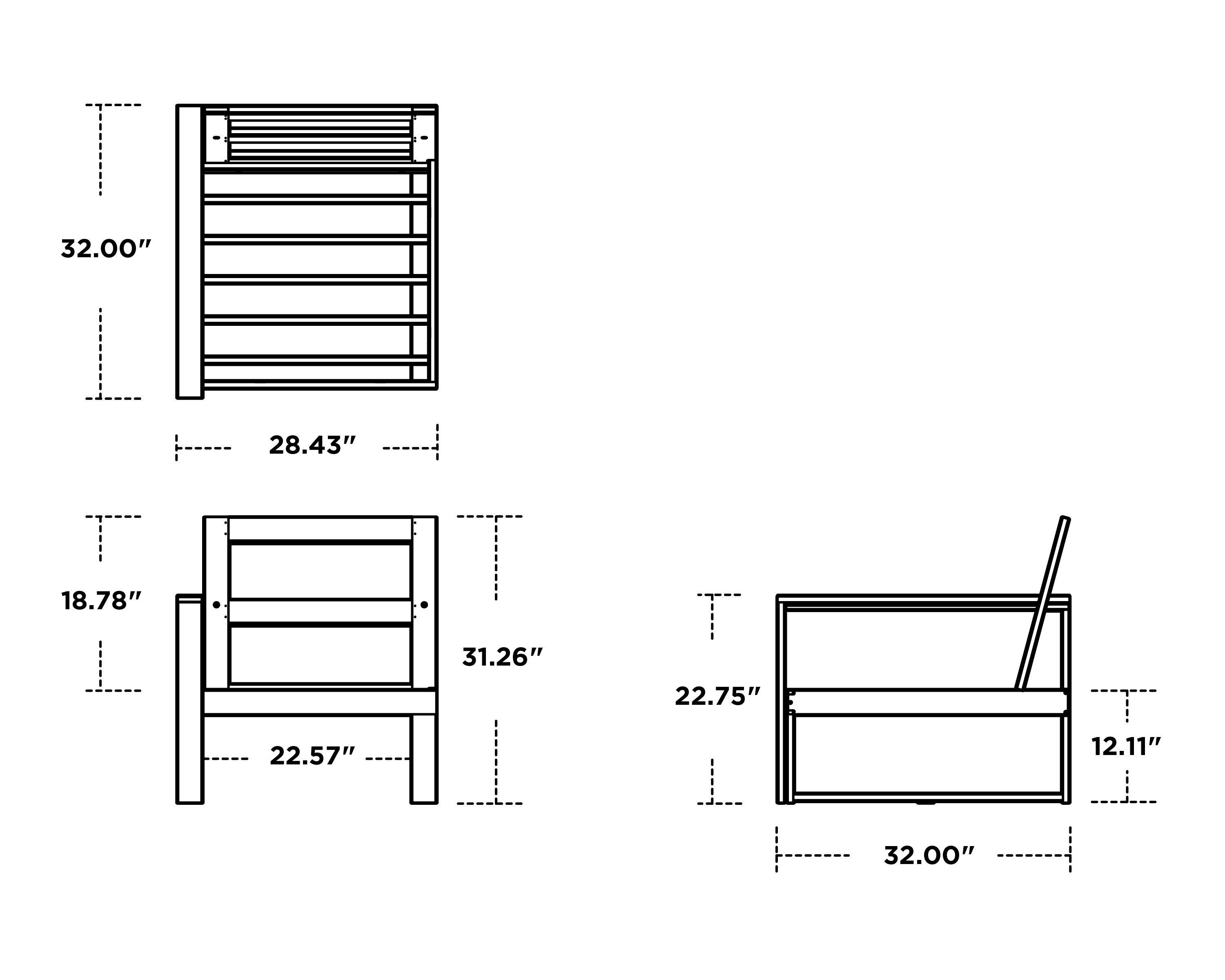 Polywood EDGE Modular Left Arm Chair - Durable Outdoor Furniture for Patio, Deck & Garden - Weather-Resistant & Eco-Friendly