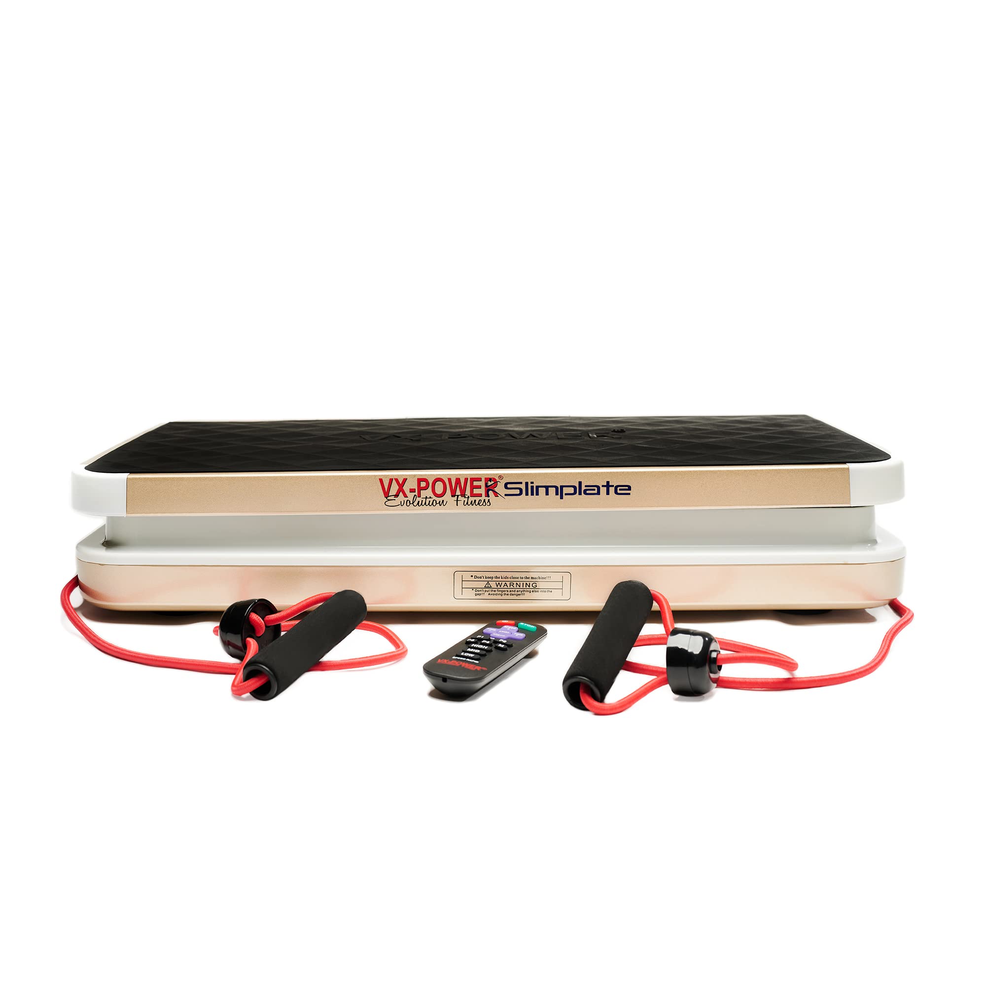 VX-Power SlimPlate Digital Vibration Platform - Whole Body Oscillating Exercise Machine with Resistance Bands & Bluetooth Speakers for Home Cardio, Weight Loss, Muscle Toning & Fitness - Perfect for Home Gym, Workout Recovery & Relaxation