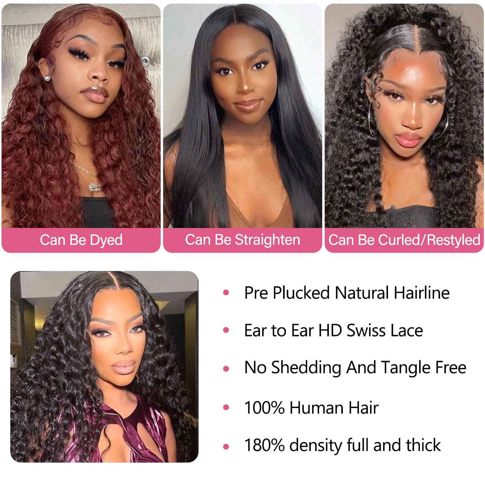 13x4 HD Lace Front Wig Human Hair Pre Plucked 180% Density Deep Water Wave Brazilian Remy Hair Lace Front Wig for Black Women - 34 Inch Natural Dark Brown | Perfect for Daily Wear, Parties & Special Occasions